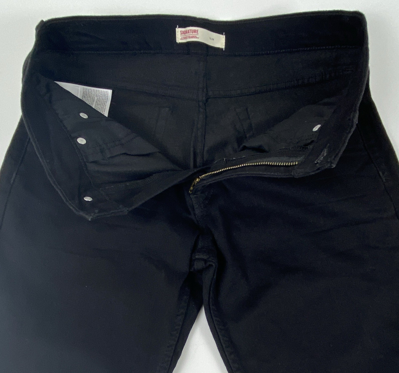 Signature by Levi Strauss & Co. Men’s Slim Fit Black Dark Wash Denim Jeans 32*32