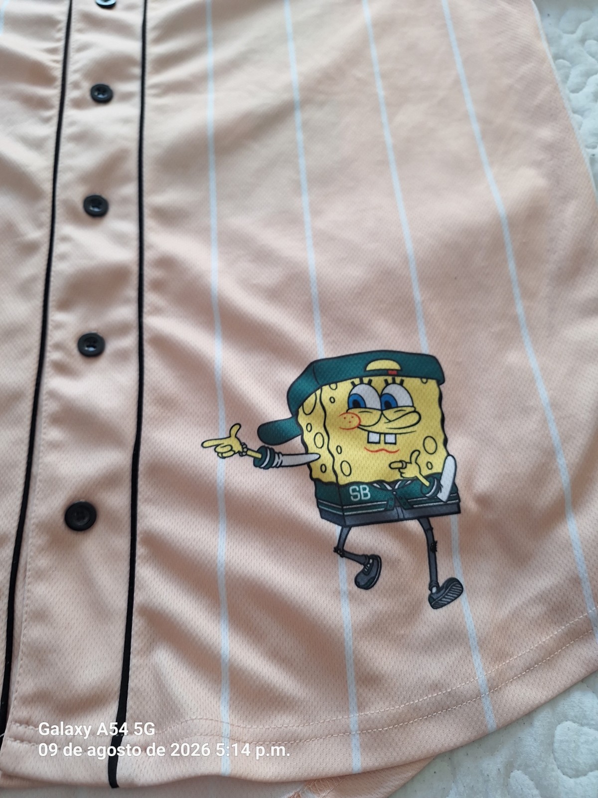 SpongeBob SquarePants Men’s Baseball Jersey Size Medium Nickelodeon