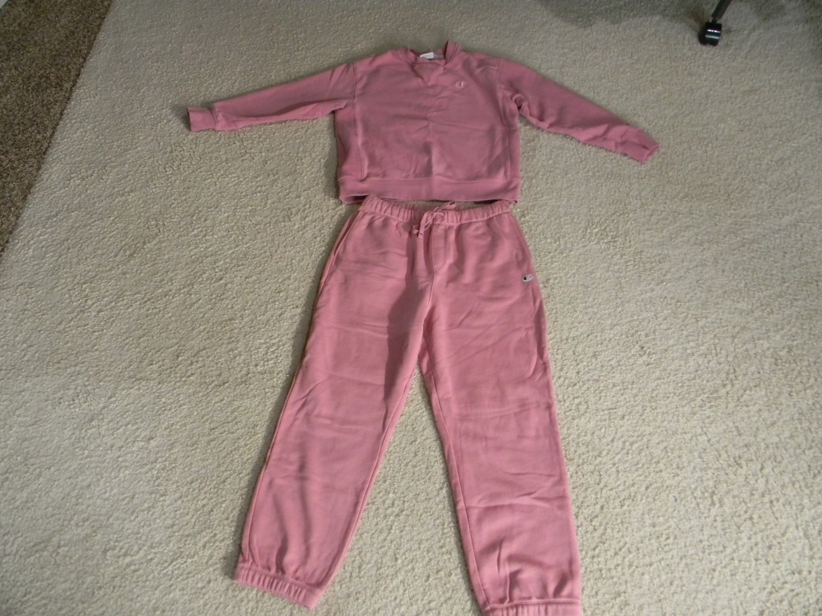 Champion Jogger Sweatpants Women’s Medium with Matching Sweatshirt – Mauve Pink