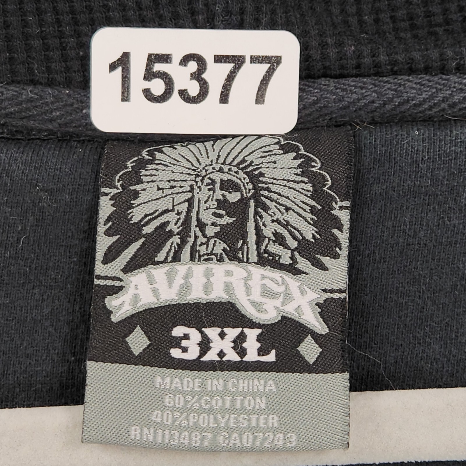 Avirex Jacket Mens 3XL Black Vintage Native American Embroidered Full Zip Hoodie