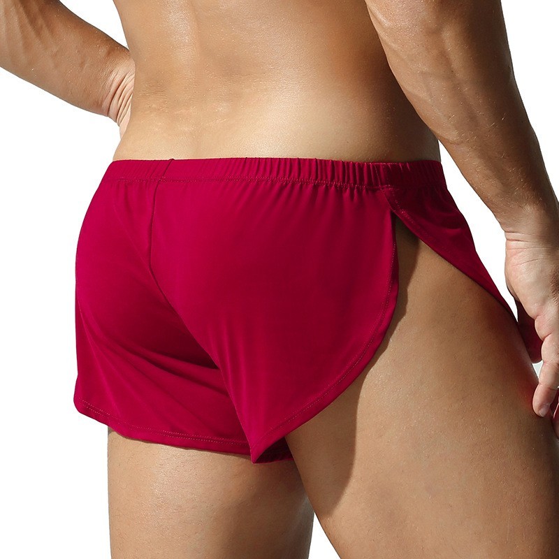 NEW Sexy Men’s Soft Breathable High Cut Shorts Underwear Side Slit Boxer Trunks
