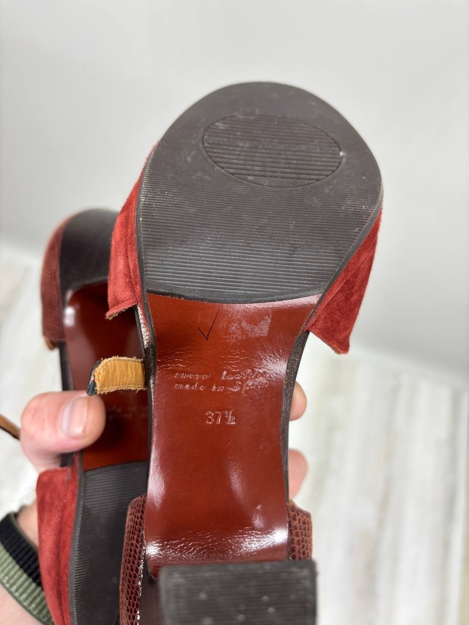 Womens heels Chie Mihara Size 37 1/2 Color Burgundy Duties Paid (USA)