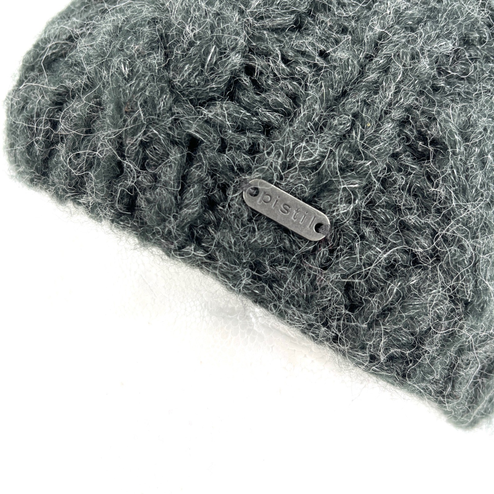 Pistil Chunky Knit Beanie Hat Charcoal Grey Cable Knit Alpaca Blend