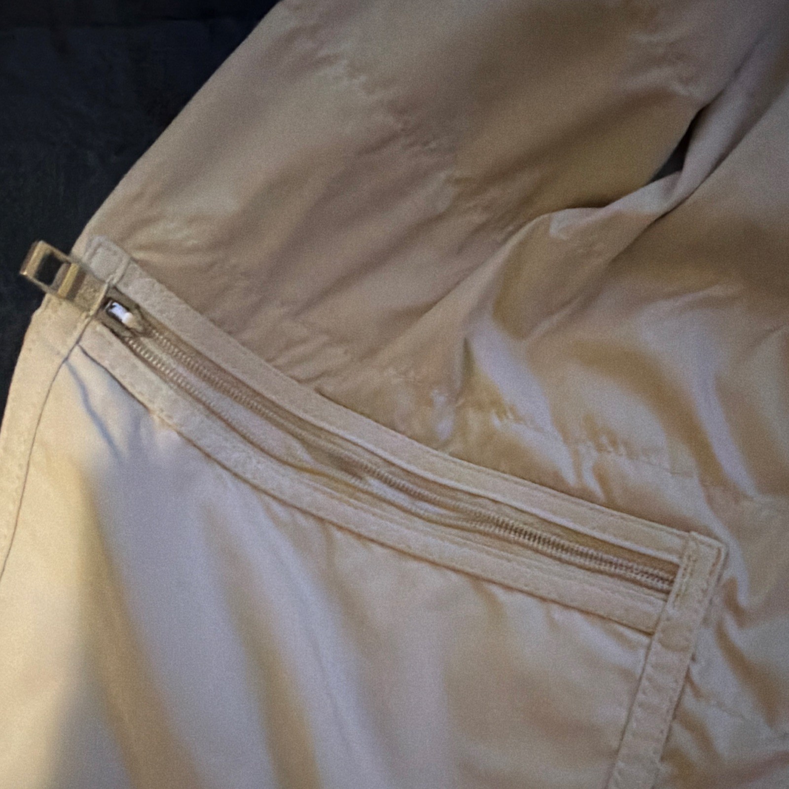 Peter Millar Men’s Beige Full Zip Quilted Down Vest Stand-Up Collar Size L