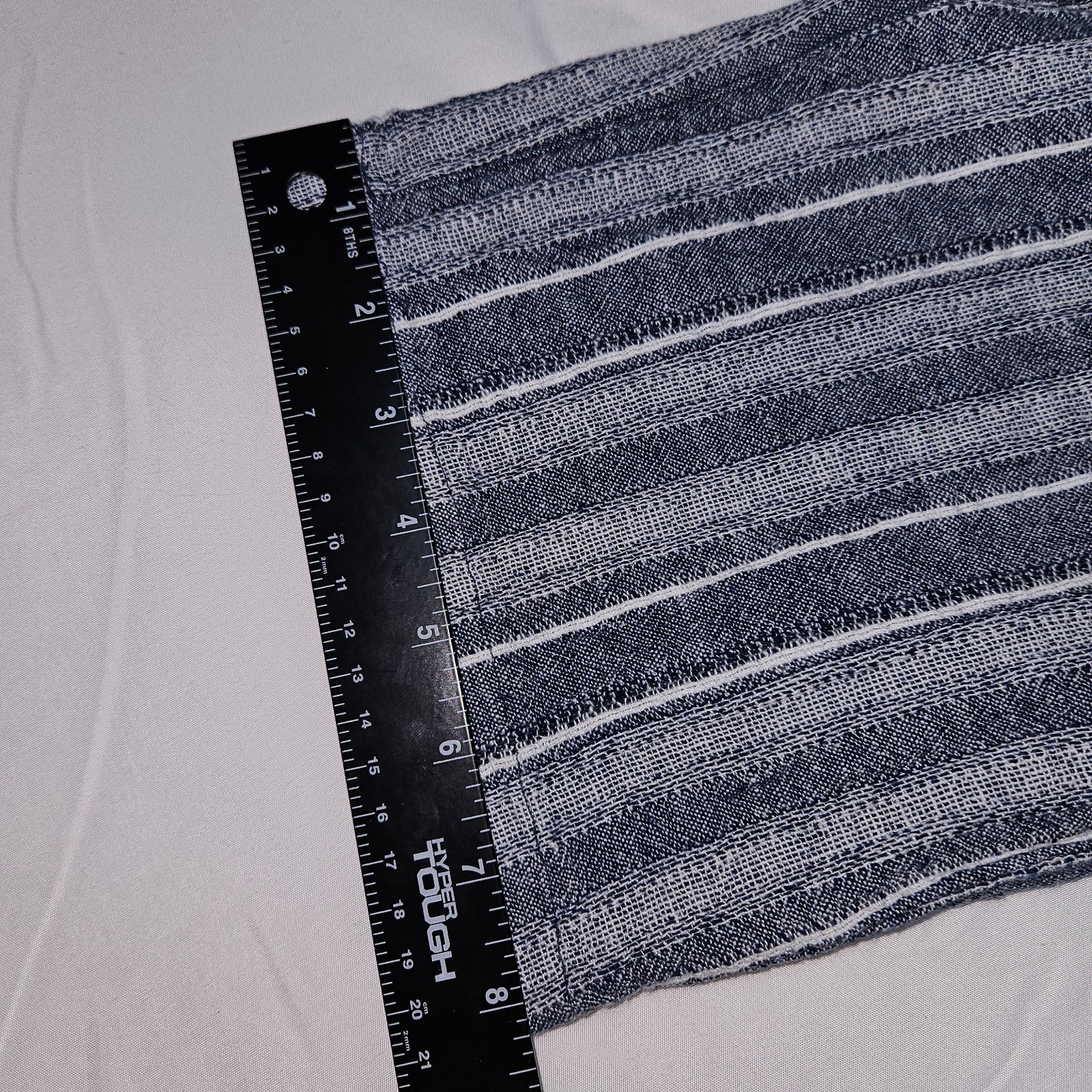 da-sh Linen Blend Striped Crop Pants Medium Blue White Drawstring Coastal Casual