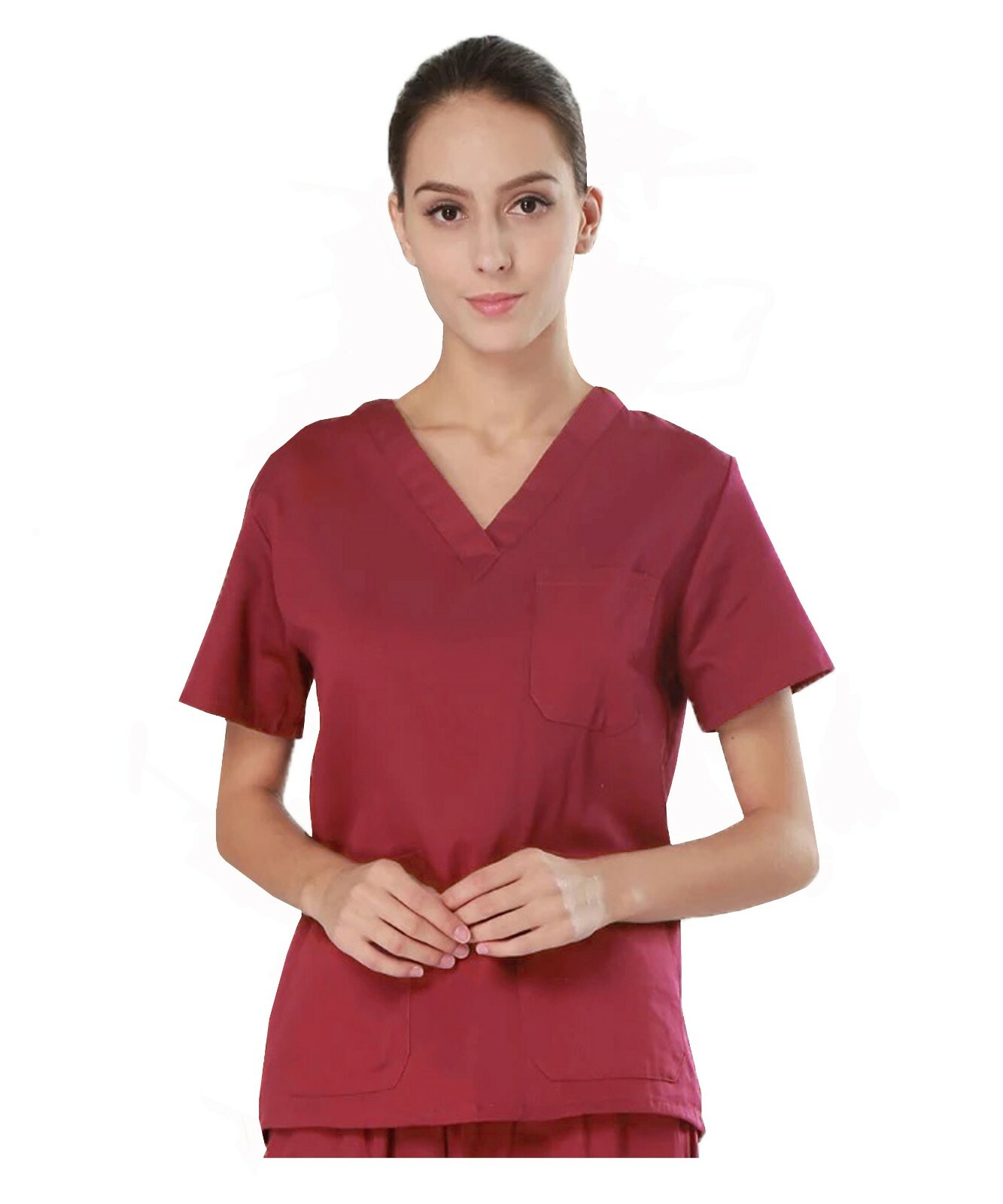 Unisex Medical Doctor Nurse Reversible Uniform Scrubs Navy Blue White Top XS-3XL
