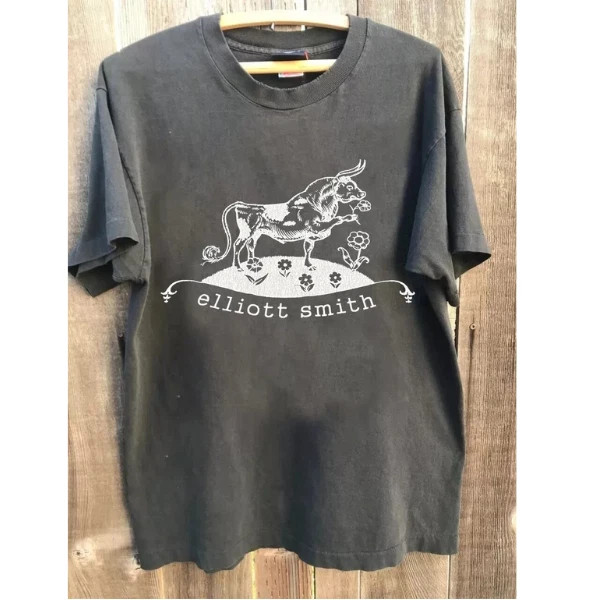 Elliott Smith Ferdinand The Bull Tour Graphic Shirt Charcoal Tee