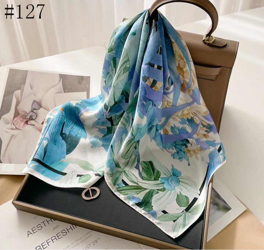 100% Mulberry Silk 27″ Square Scarf Women Neckerchief Wrap Multiple styles