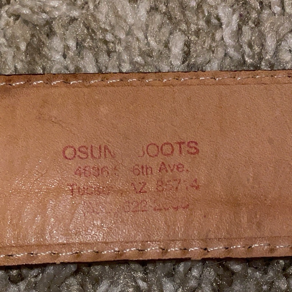 Osuna Boots Men’s Solid Brown Belt Size 42 Buckle Accent 1.5 in Wide