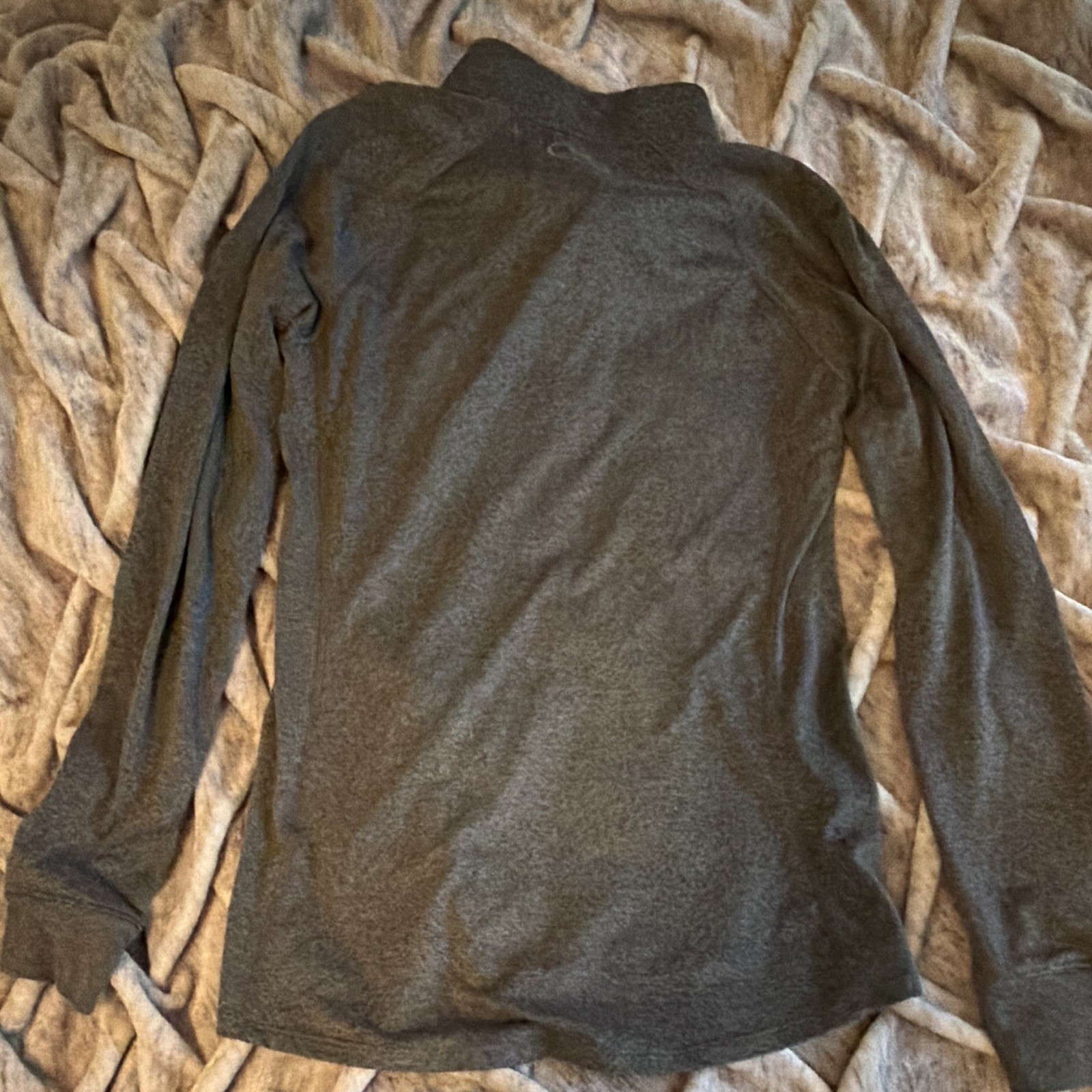 Under Armour HeatGear S Gray 1/4 Zip Long Sleeve Loose Mock Neck Pullover