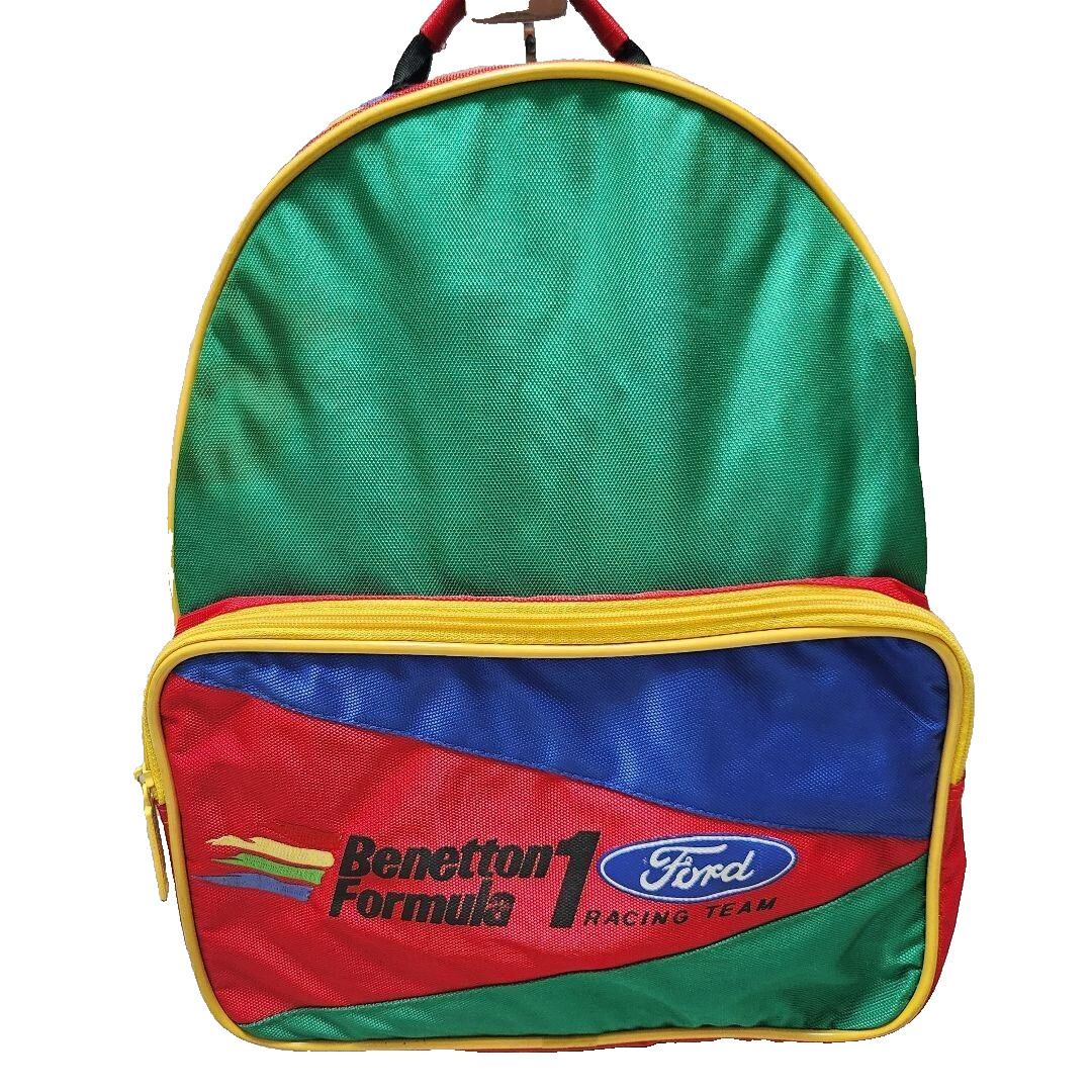 United Colors of Benetton Formula Vintage Backpack Bag Size 20.3 x 12.6 x 6.3 in
