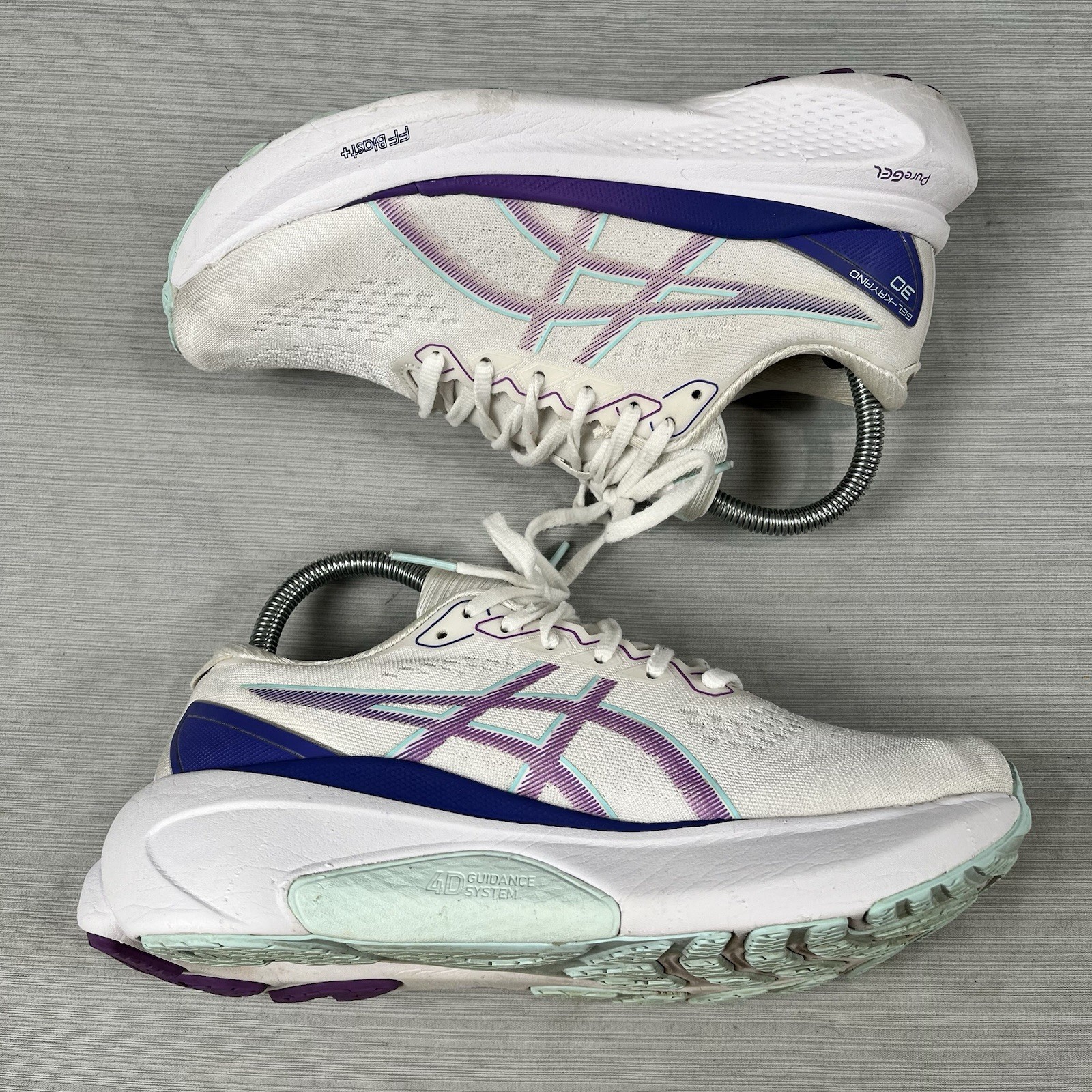 Asics Gel Kayano 30 Women’s Size 7 Running Shoes White Grape Sneakers 1012B357