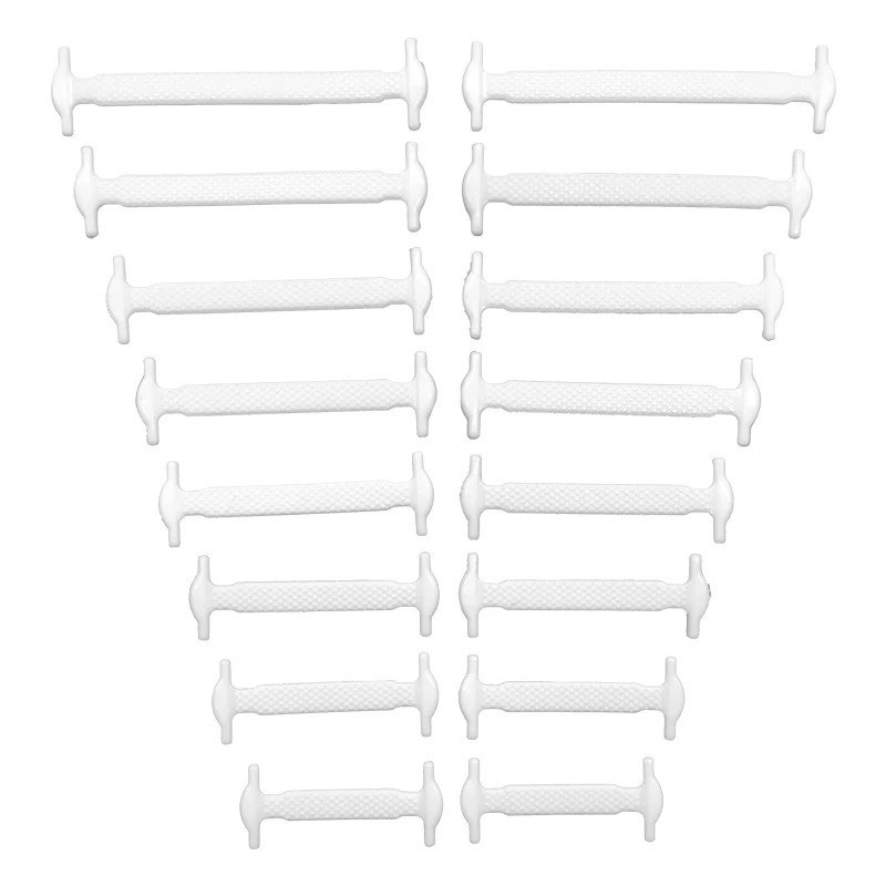 16pcs Elastic No Tie Shoelaces Silicone Stretch Rubber Bands Unisex Sneakers