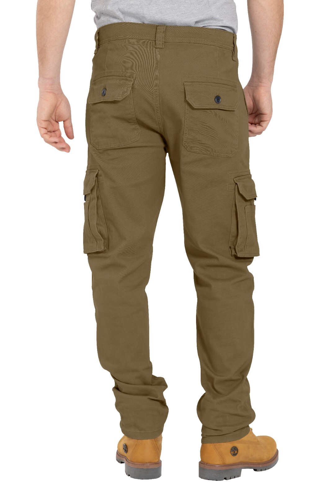 Men’s Heavy Duty Workwear Trouser Stretch Utility Pocket Flex Cargo Full Pants