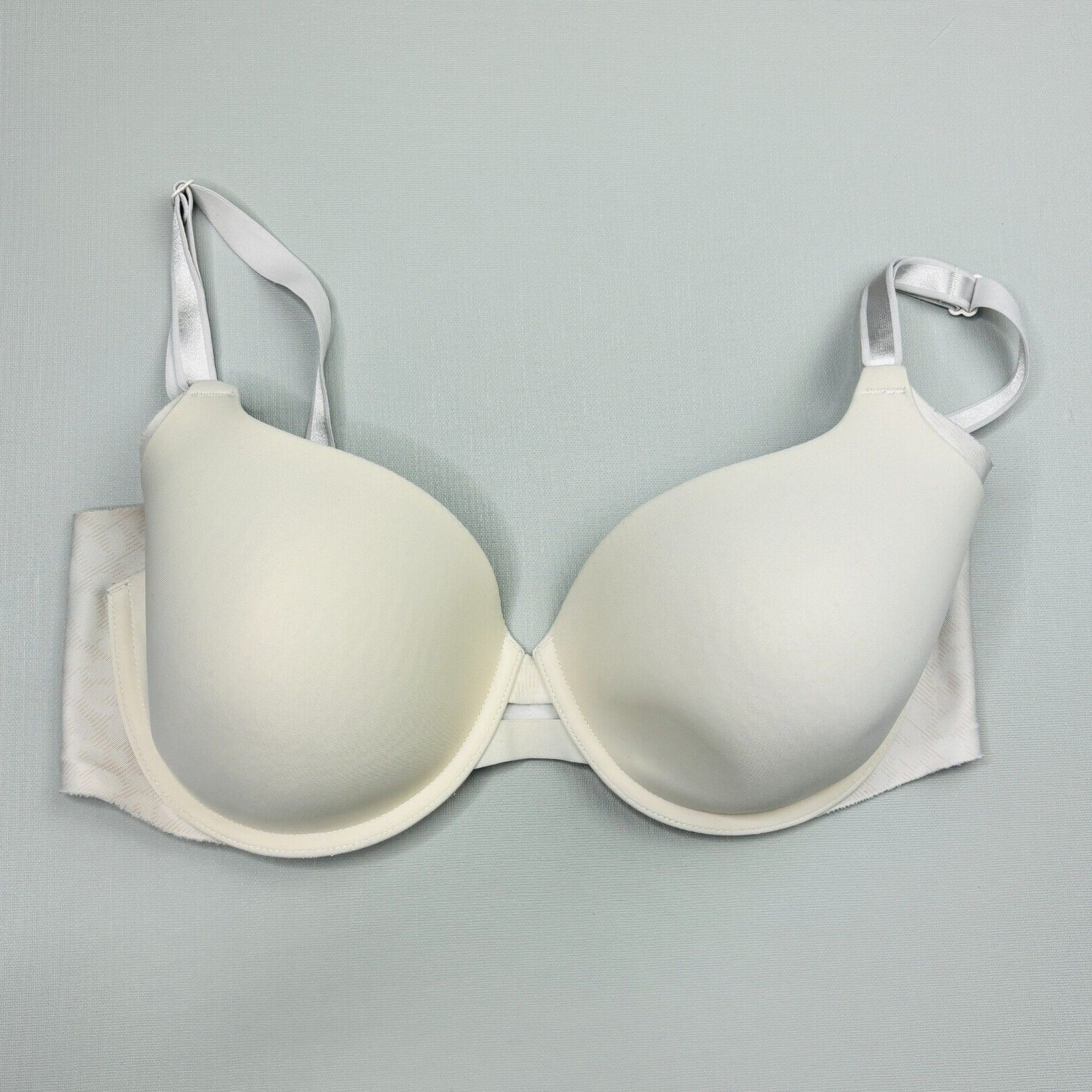 Warners No Side Effects Bra 36D Underwire Satin Padded Cups Back Smoothing 5781