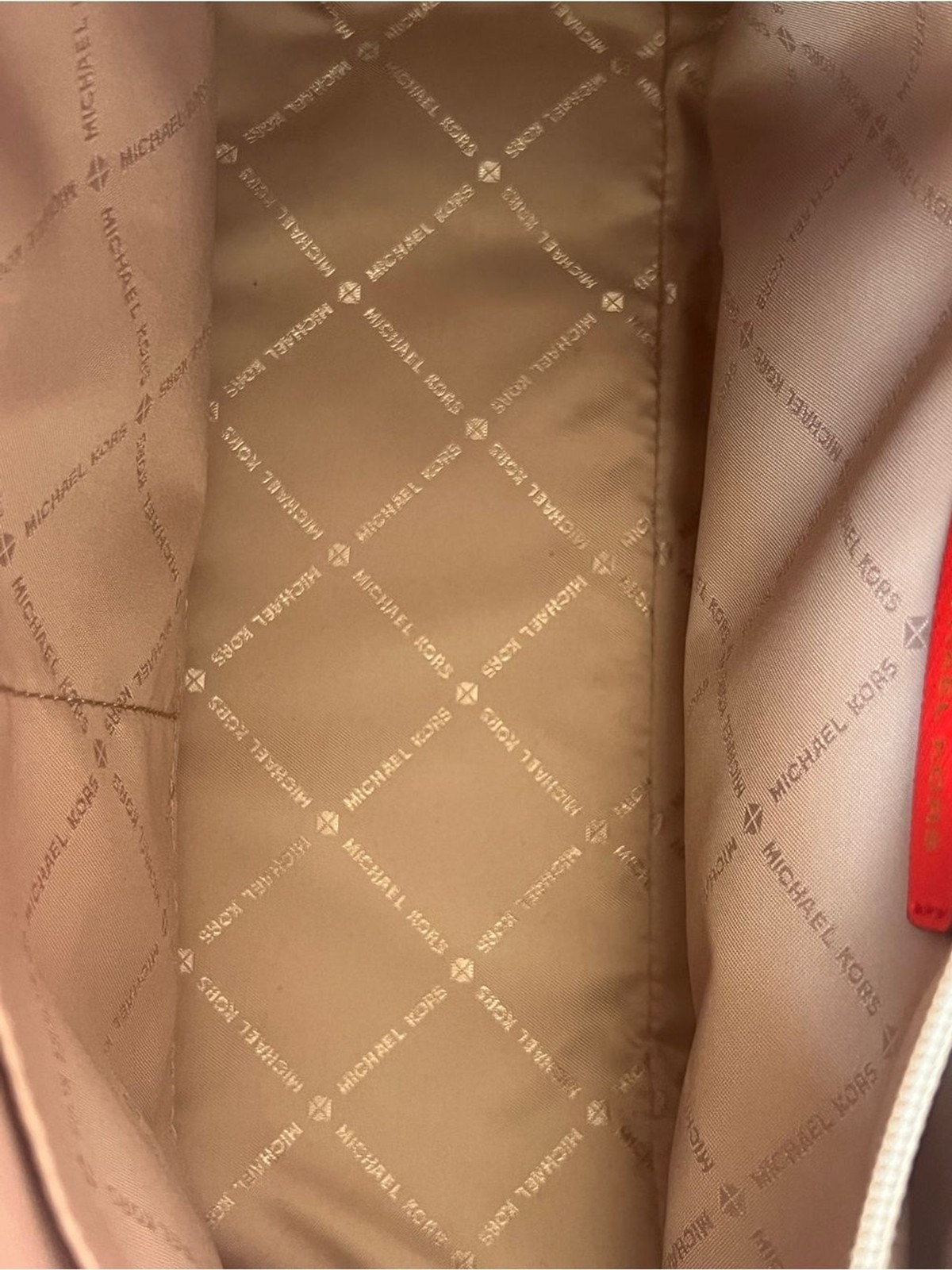 Michael Kors Red Saffiano Satchel with Gold Hardware
