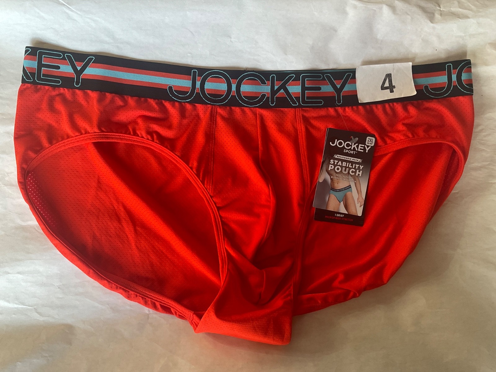 Jockey Sport Stability Pouch Brief Breathable Mesh New Orange Blue Men