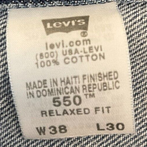 Vintage Levi’s 550 Relaxed Fit Jeans Mens 38×30 (Actual 38×29) Blue Jean Denim
