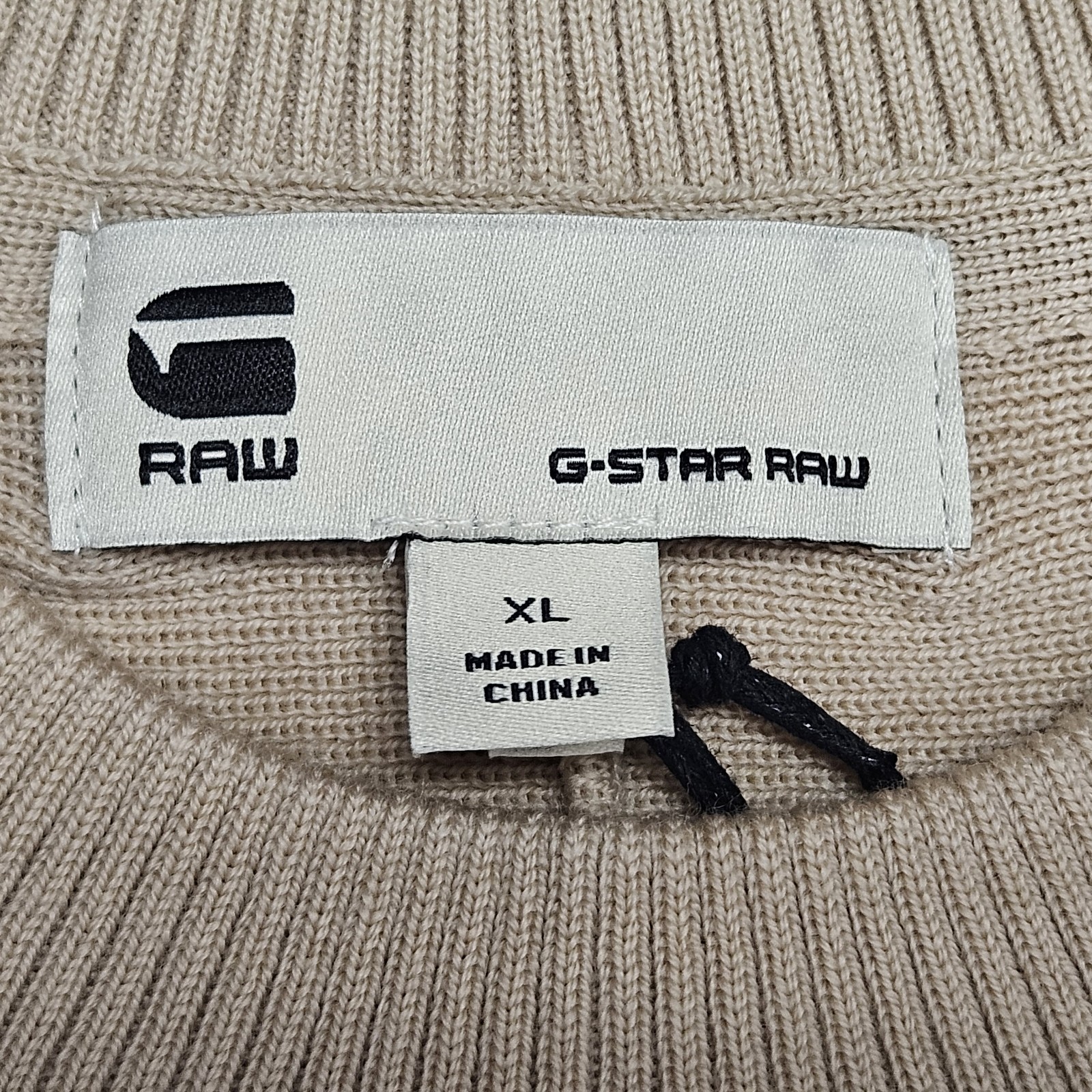 G-Star Raw Core Knit Sweater ‘Mushroom’ 100% Merino Wool – Size XL
