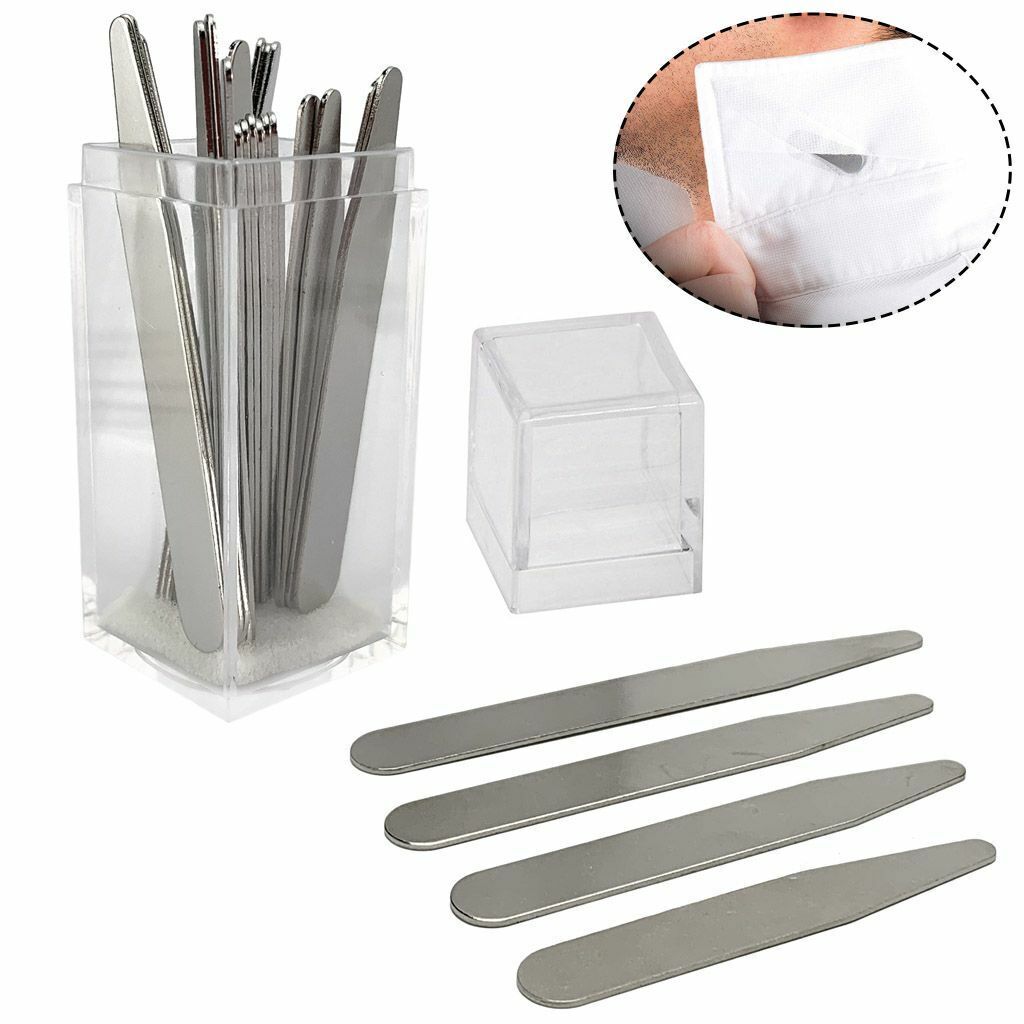 4 Sizes 10/20/36/40 Magnetic Metal Collar Stays+10 Magnets Insert In Box Shirt