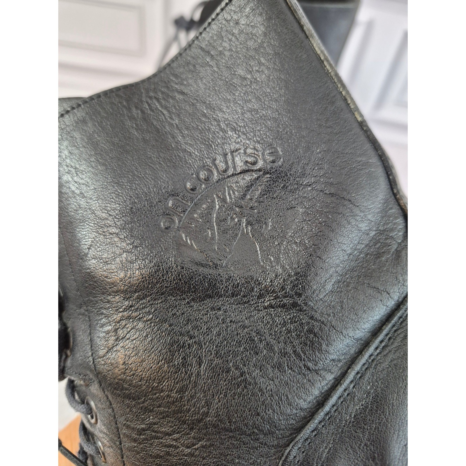 On Course By Frelonic Equestrian Brown Leather Cap Toe Ankle Riding Boots Sz 9