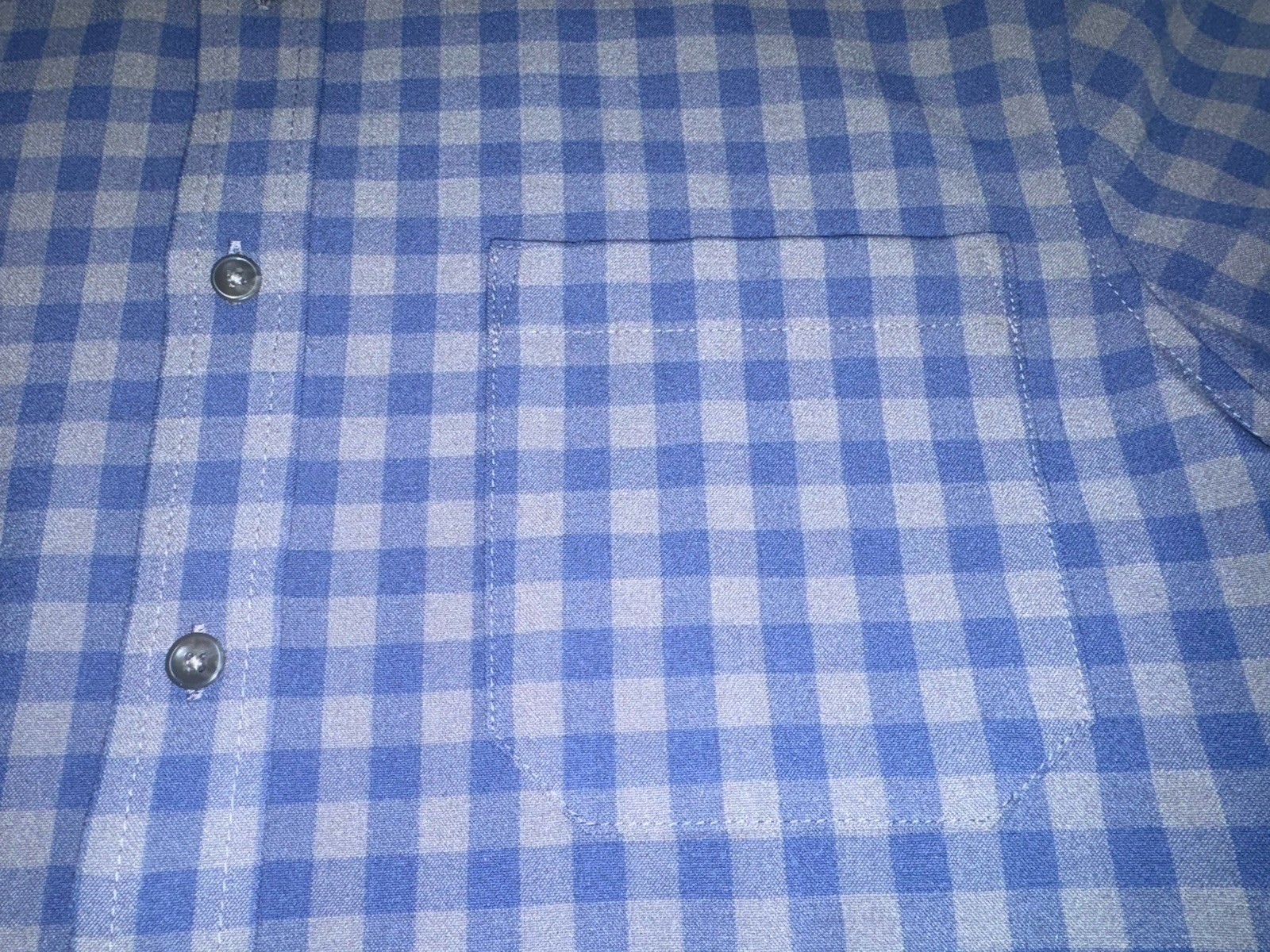 Mizzen + Main Gingham City Flannel Shirt Classic Oxford Blue Gray Men’s Medium