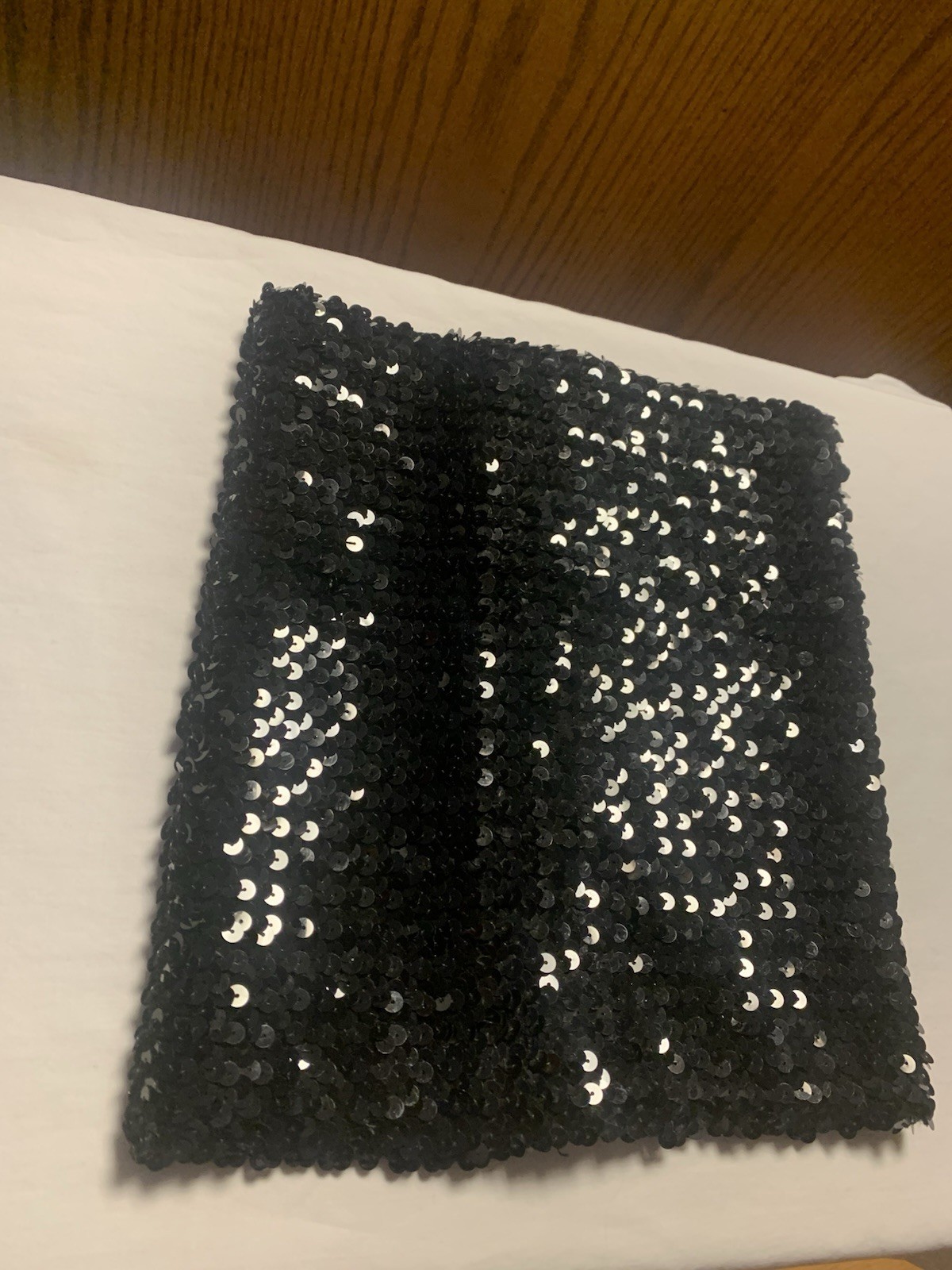 Womens Black Sequin Strapless Tube Top- Size Small- Med. Length Is 11 Inches