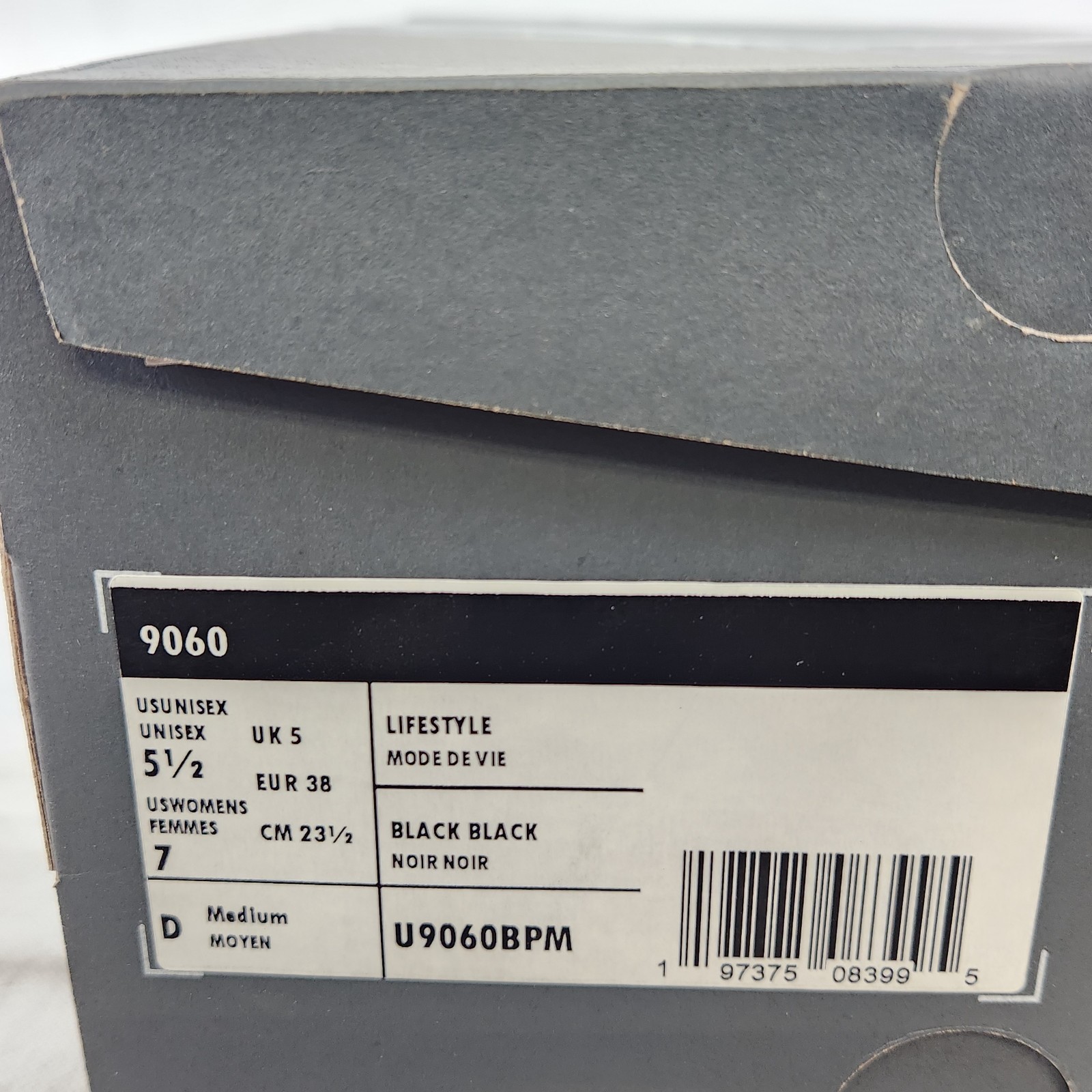 5.5 MEN / 7 WOM – New Balance 9060 – Black / Phantom / Magnet – U9060BPM (sc)