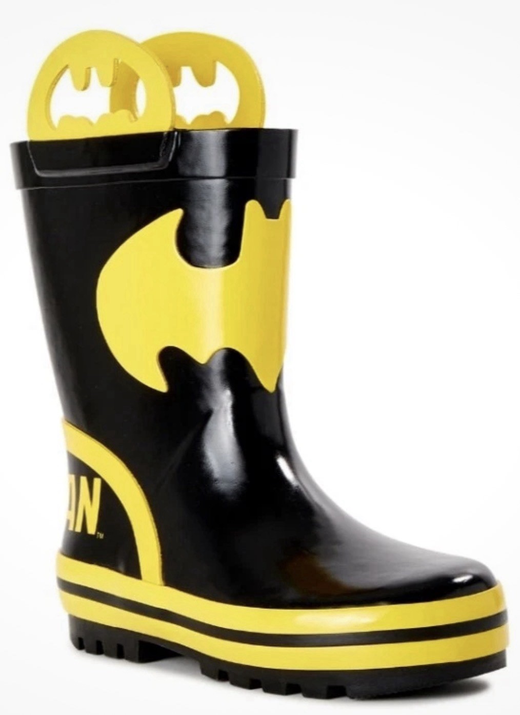DC Comics Batman Toddler Boys Black Yellow Graphic Rain Boots 11 – 12 New w/ tag