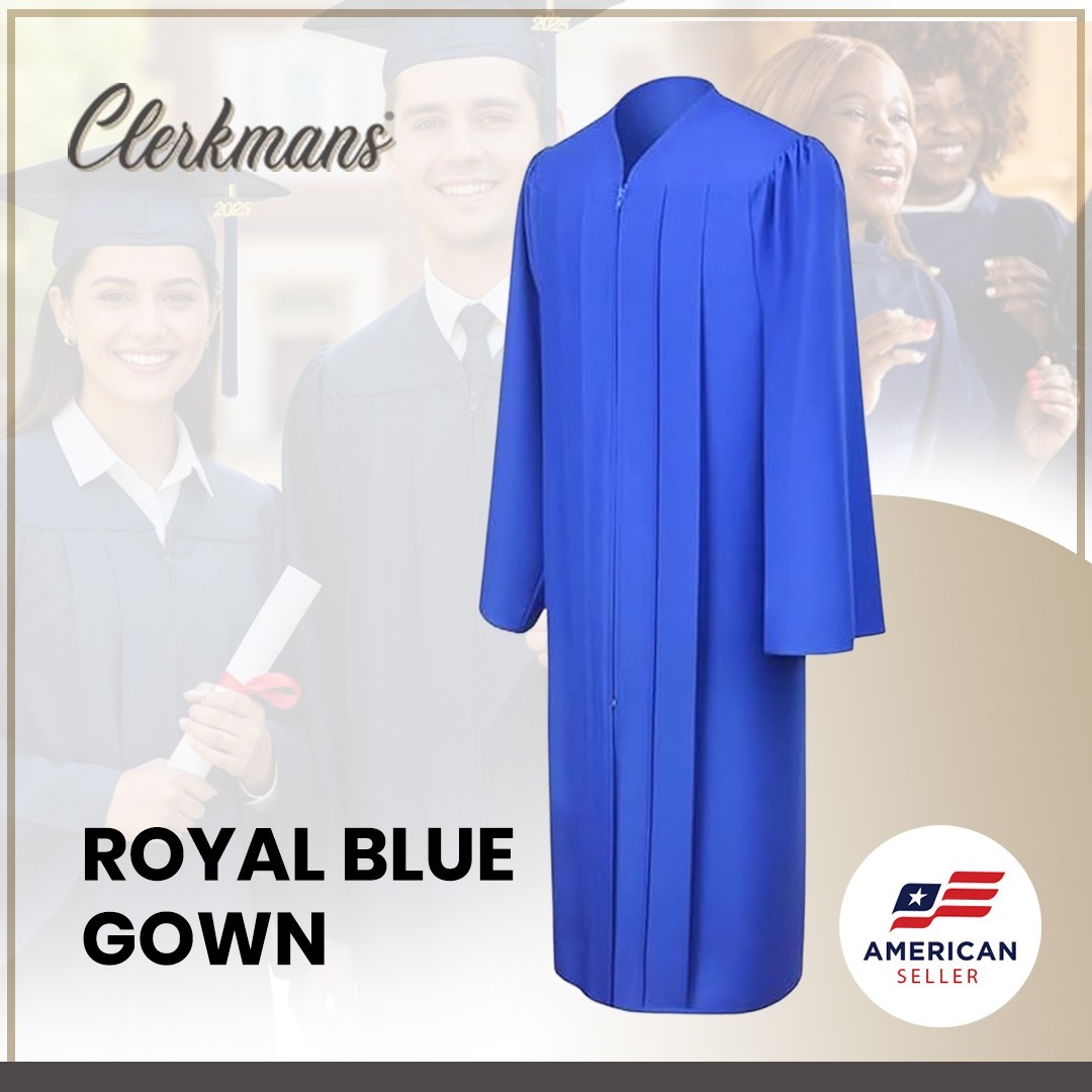 Matte Royal Blue High School/Bachelor Graduation Gown