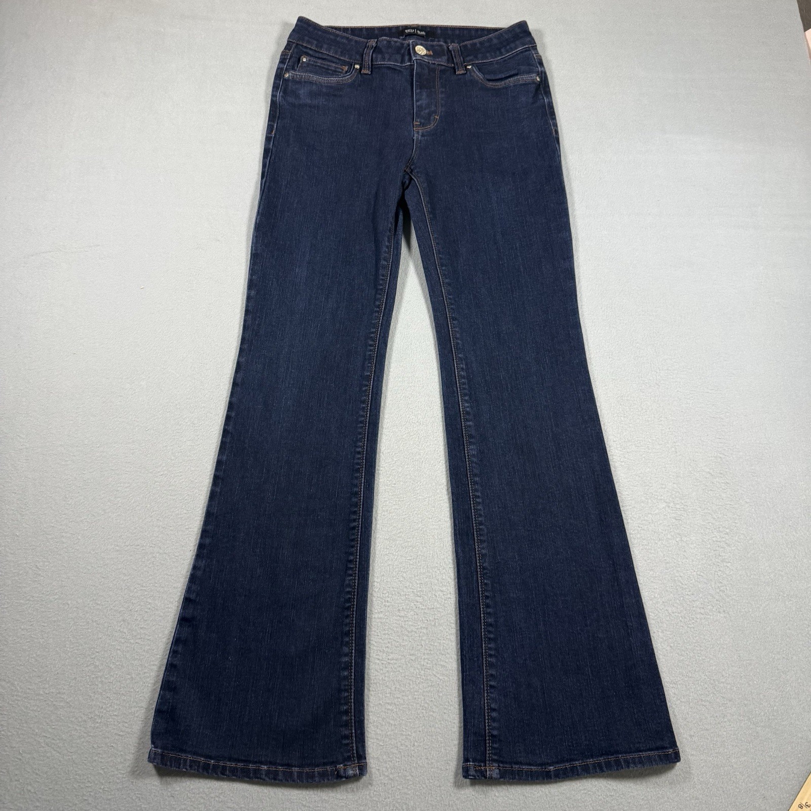 White House Black Market Jeans Womens 2S Skinny Flare Dark Wash Flap Pocket