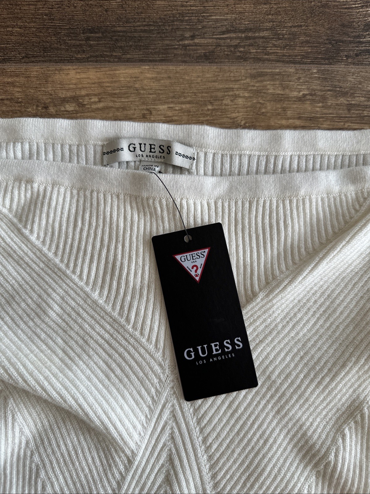 guess white long sleeve blouse