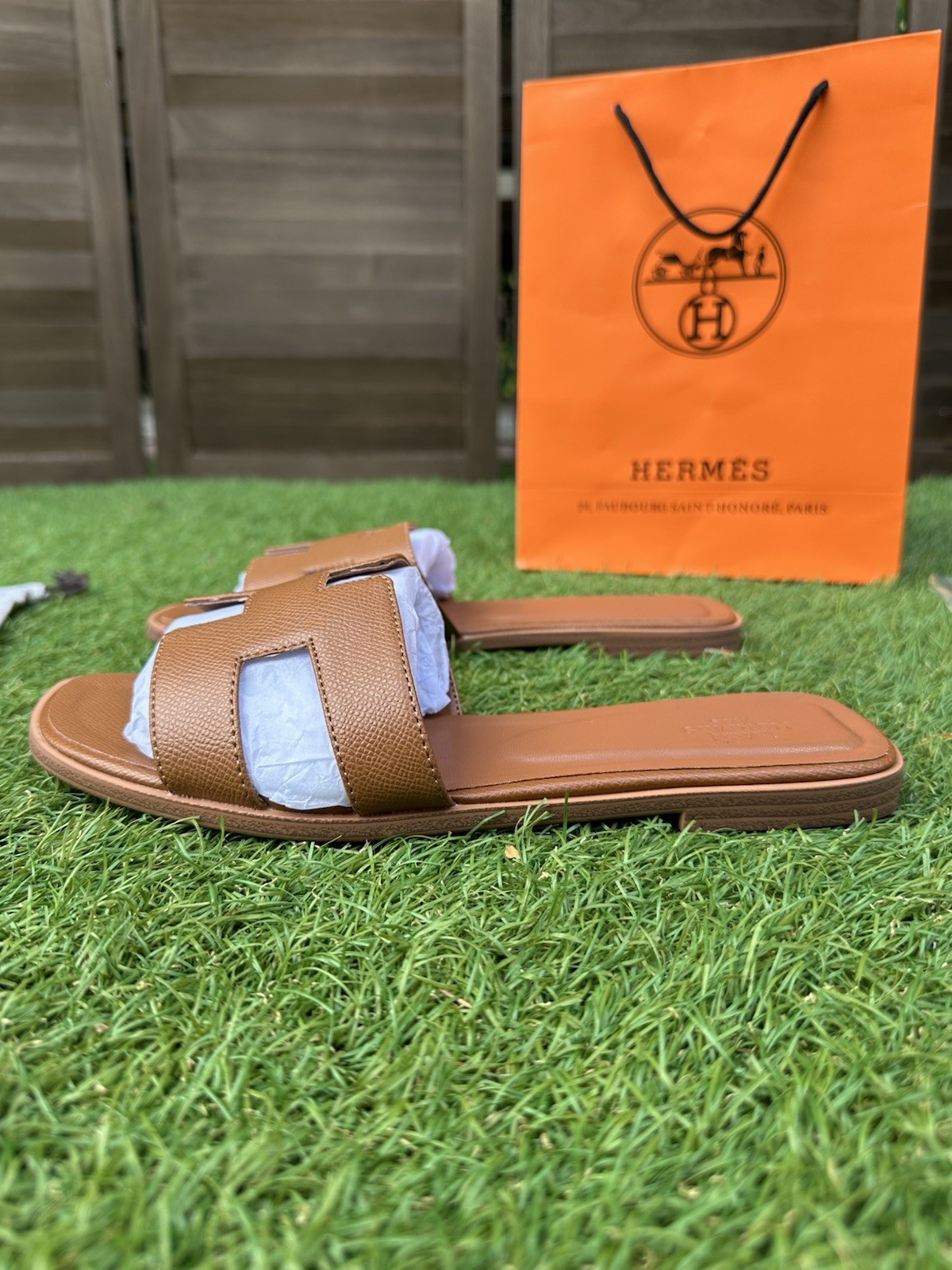 Hermes Oran Sandal Brown Size 38 EU 75 US G2U