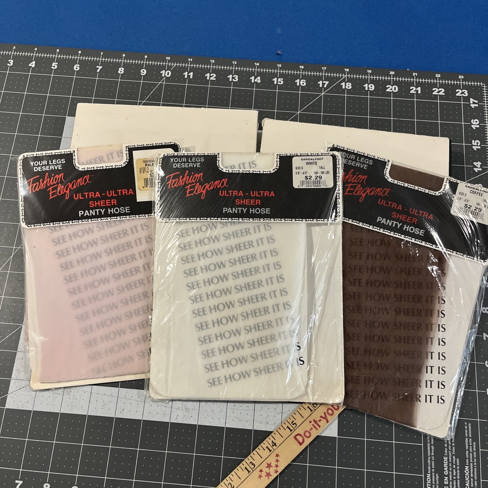 VTG Ultra-Sheer Pantyhose Size D Tall Set Of (3) Pink White Brown Y2K- New