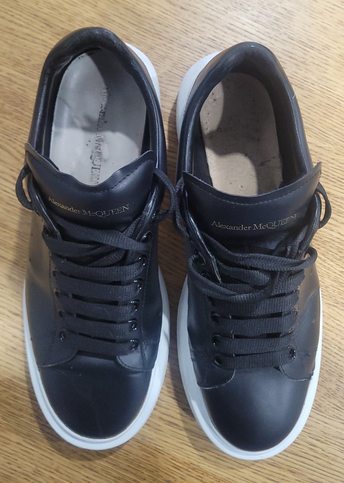 Alexander McQueen Oversized Sneakers Black White Leather Men EU 43 or 10 usa