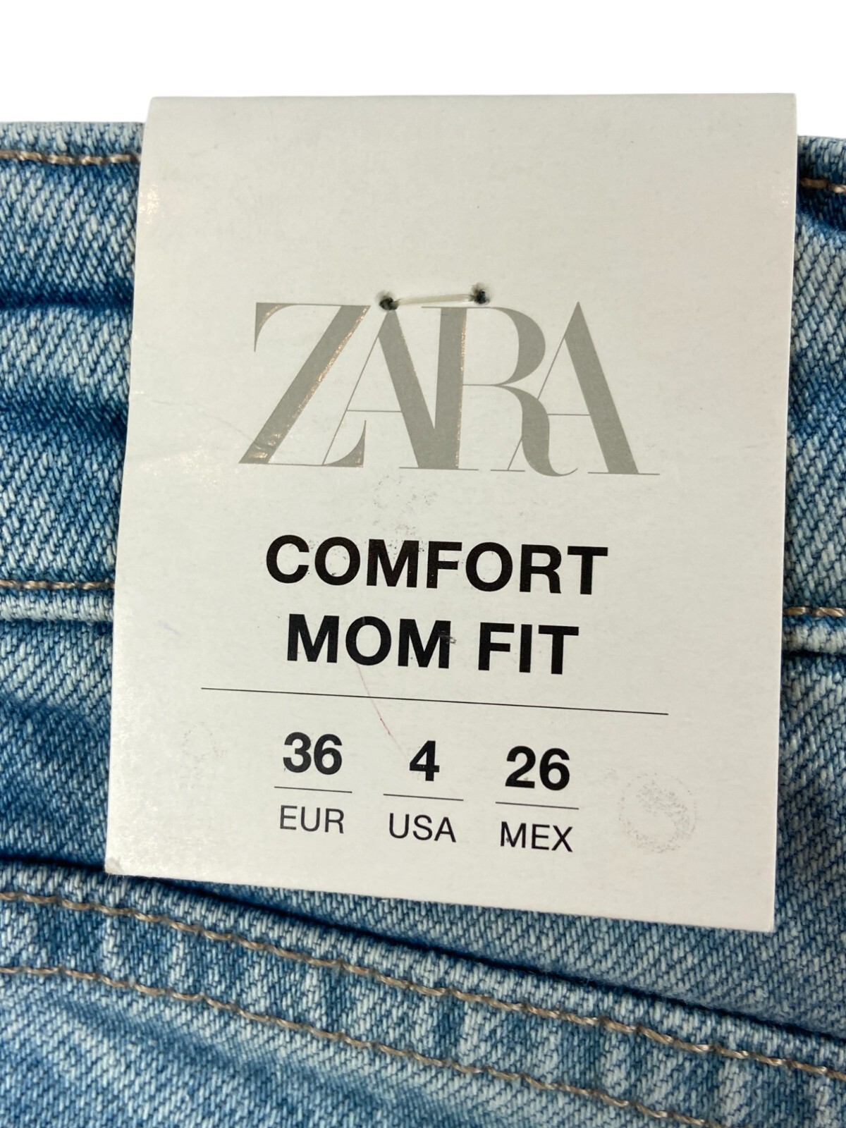 Zara Womens Comfort Mom Jeans EU 36 US 4 Blue Tapered Fit High Rise 6688/231 NWT