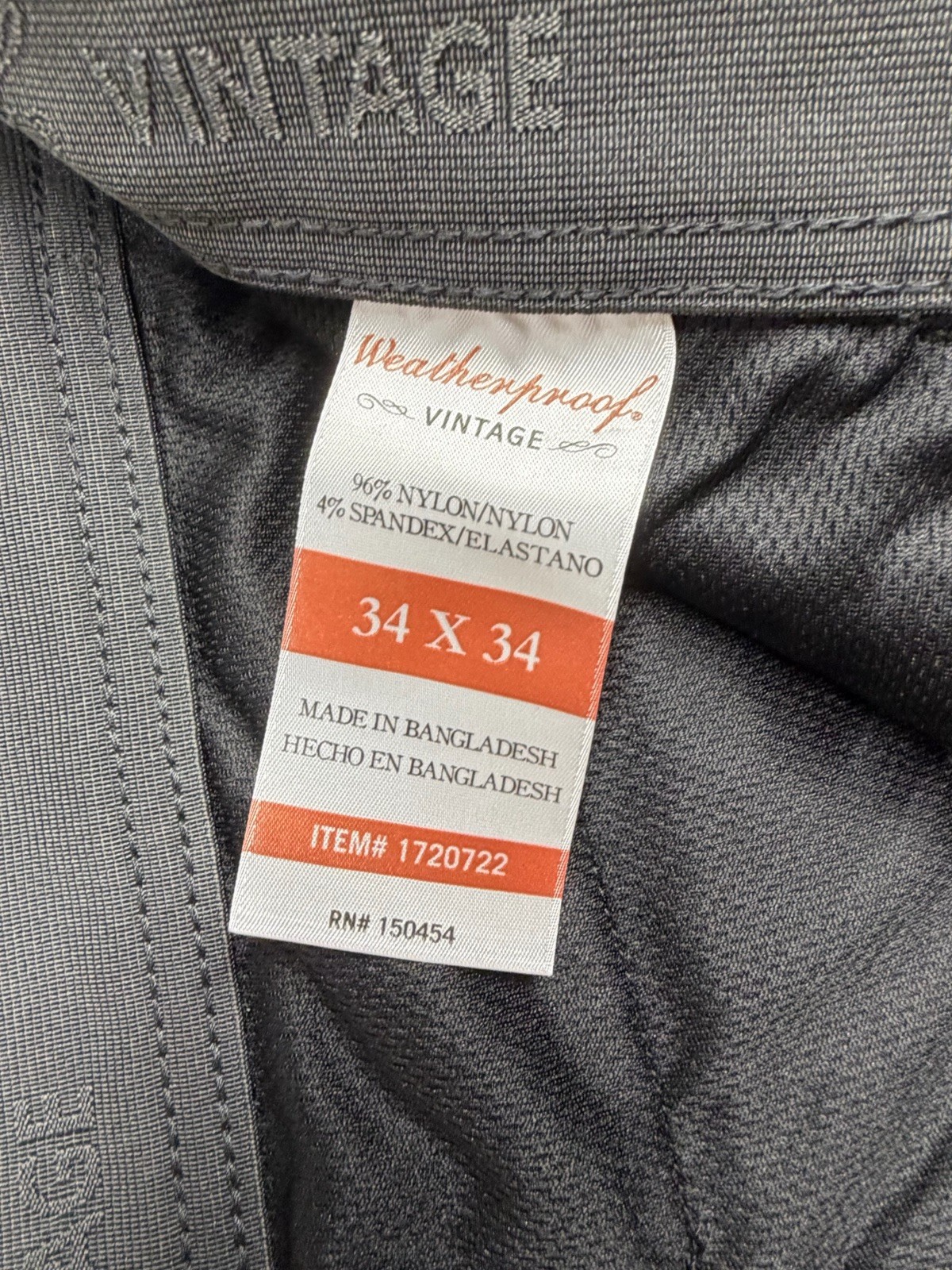 Weatherproof Vintage Men’s Black Slim Straight Stretch Pants 34W