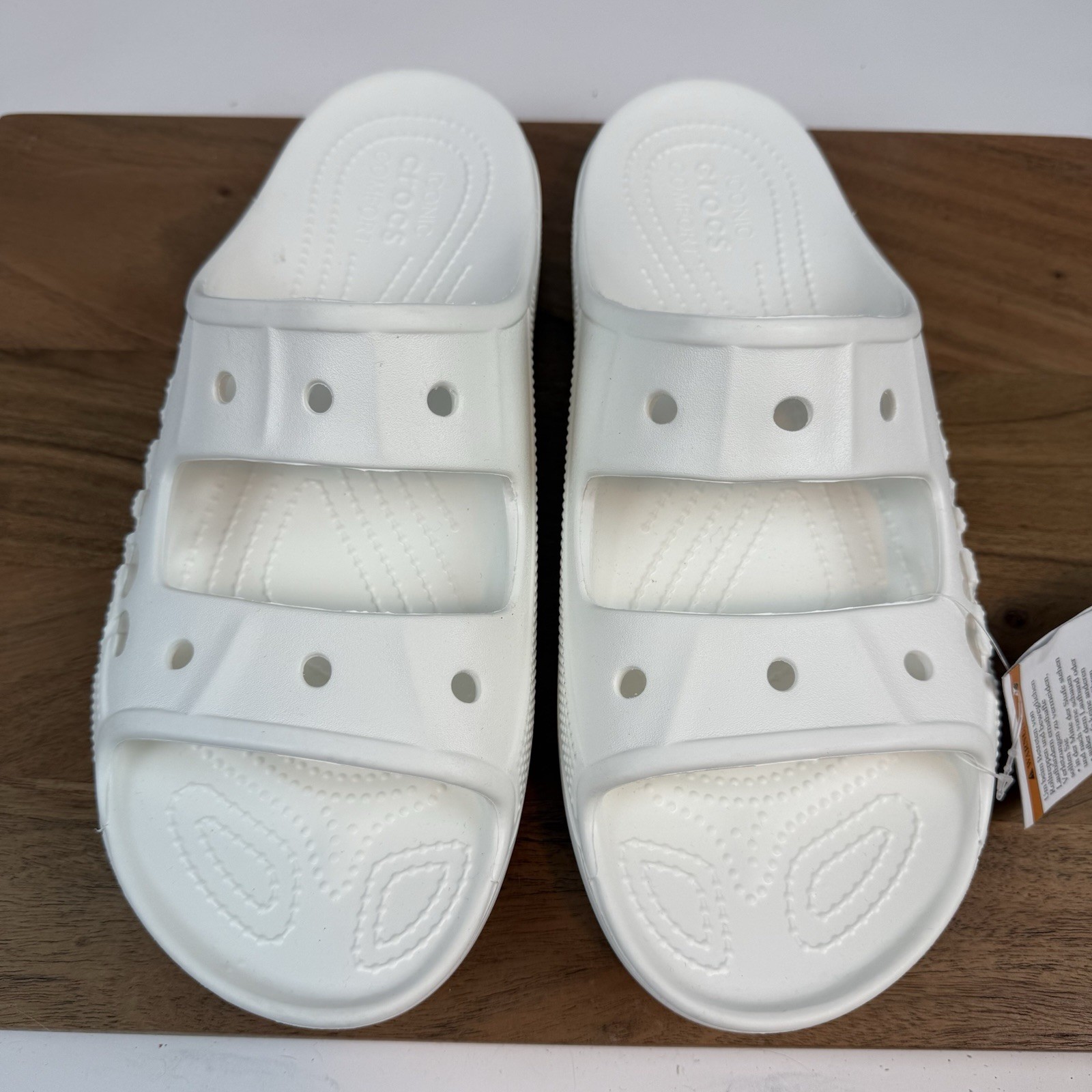 New NWT Mens Crocs Baya Slide White Sandals Shoes Size 11 M