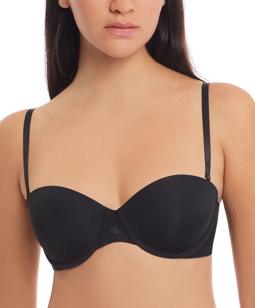 Lauren Ralph Lauren Womens Luxe Smoothing Convertible Strapless Bra Black $68