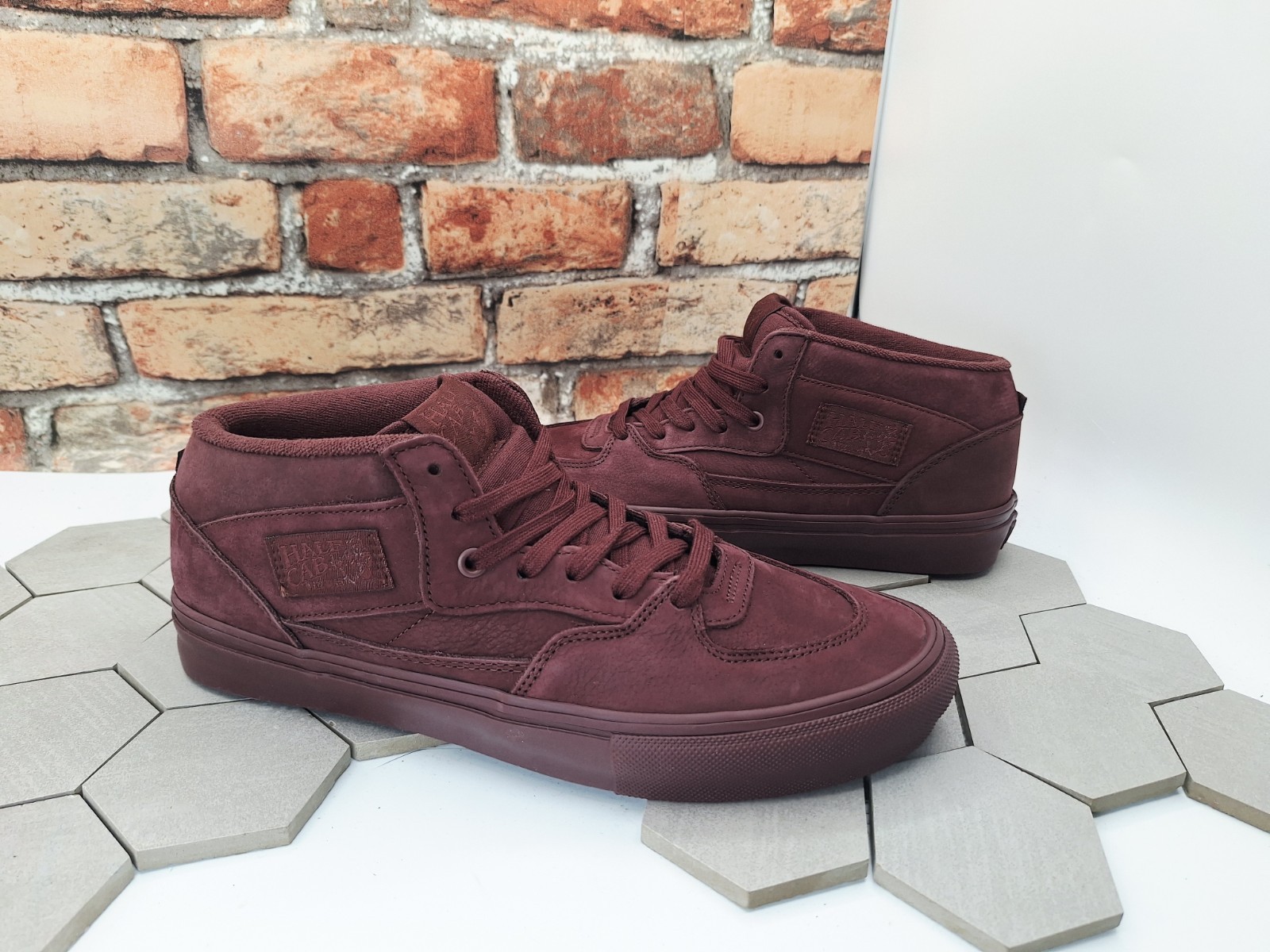 Vans Skate Half Cab Mono Chocolate Suede Sz US 8 Men New Sneaker Rare Nubuck