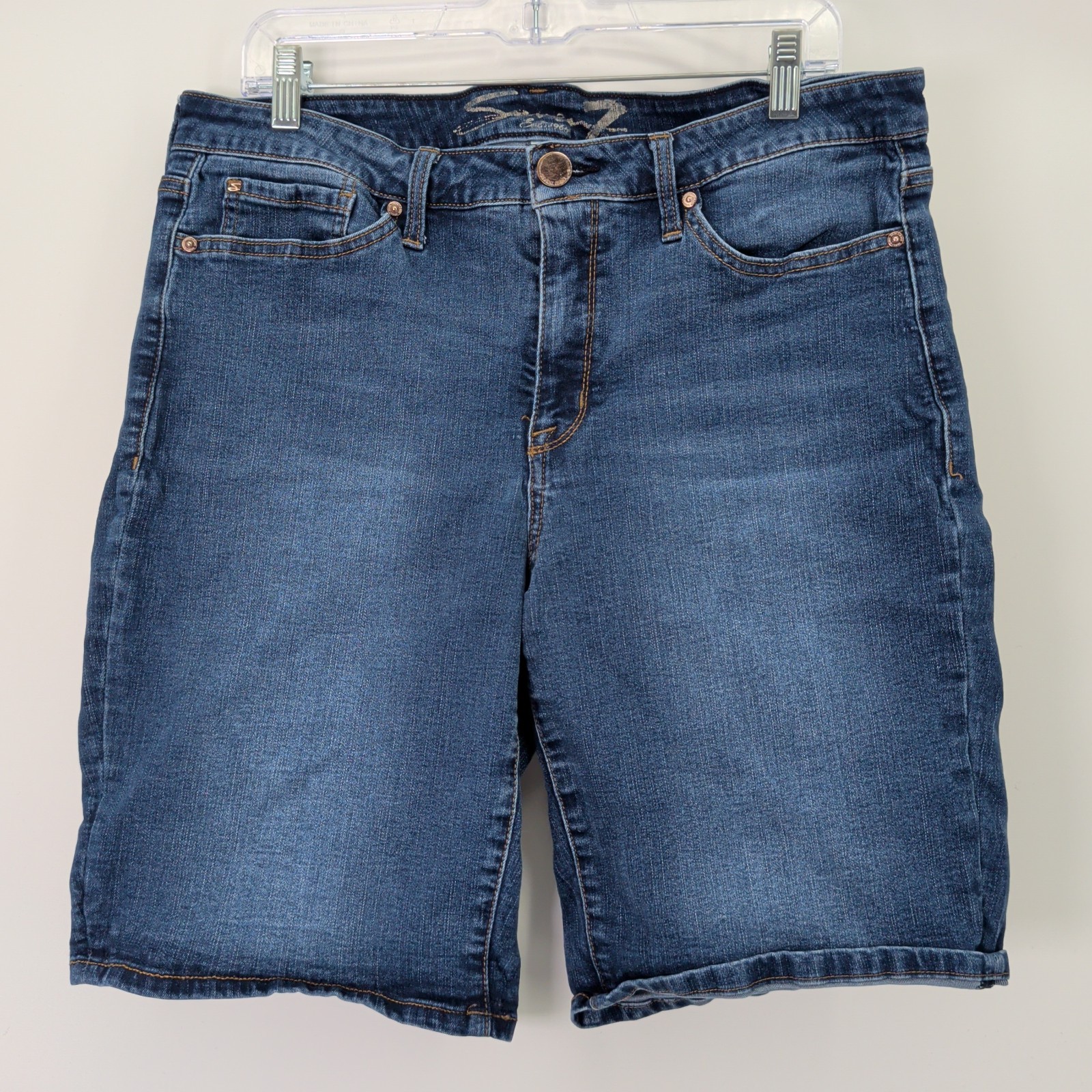 Lot of 3 Seven7 Women’s Sz 16 High Rise Relaxed Fit 5 Pocket Denim Weekend Short
