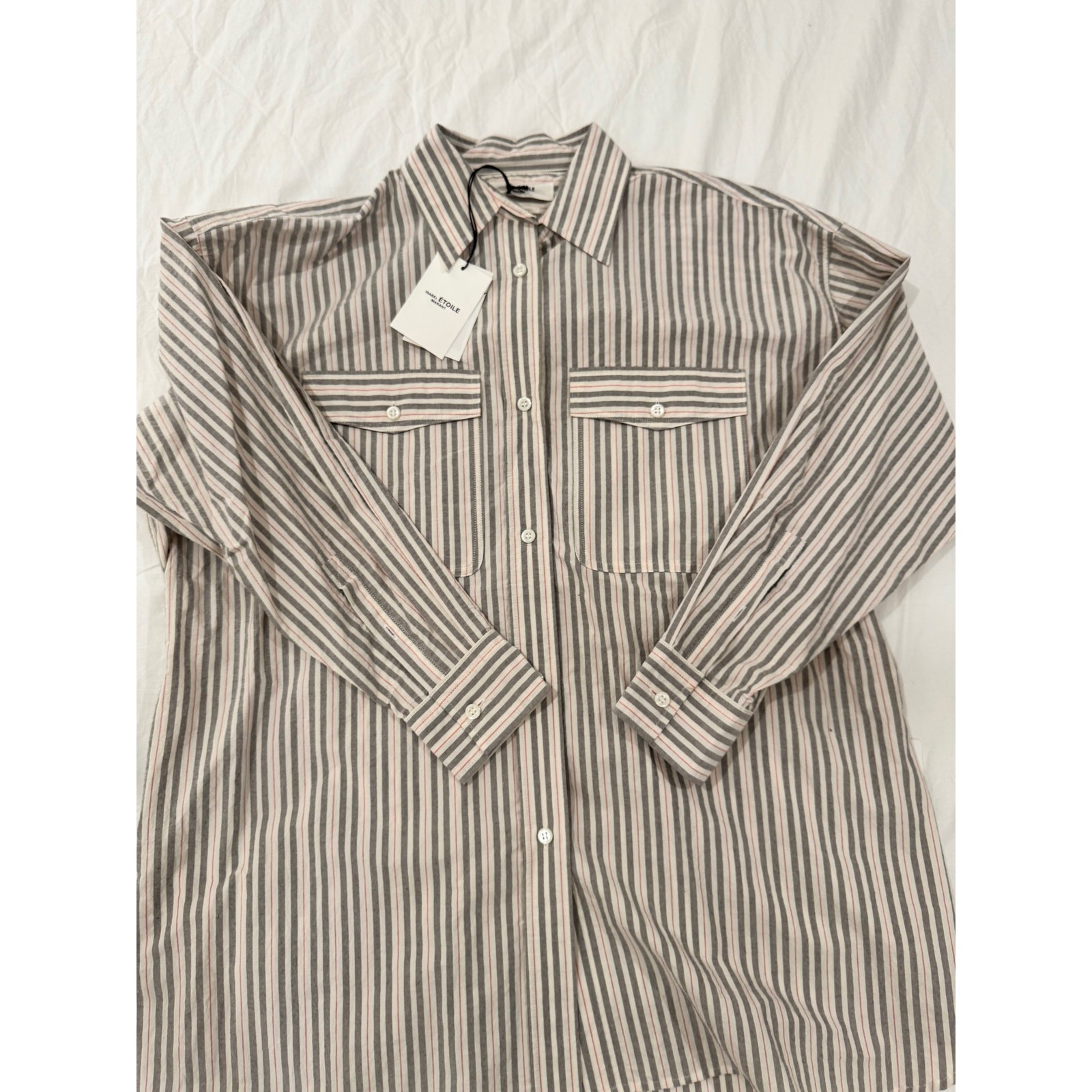 Isabel Marant Ajady Striped Button Down Shirt Women’s FR 36 Cotton French NWT