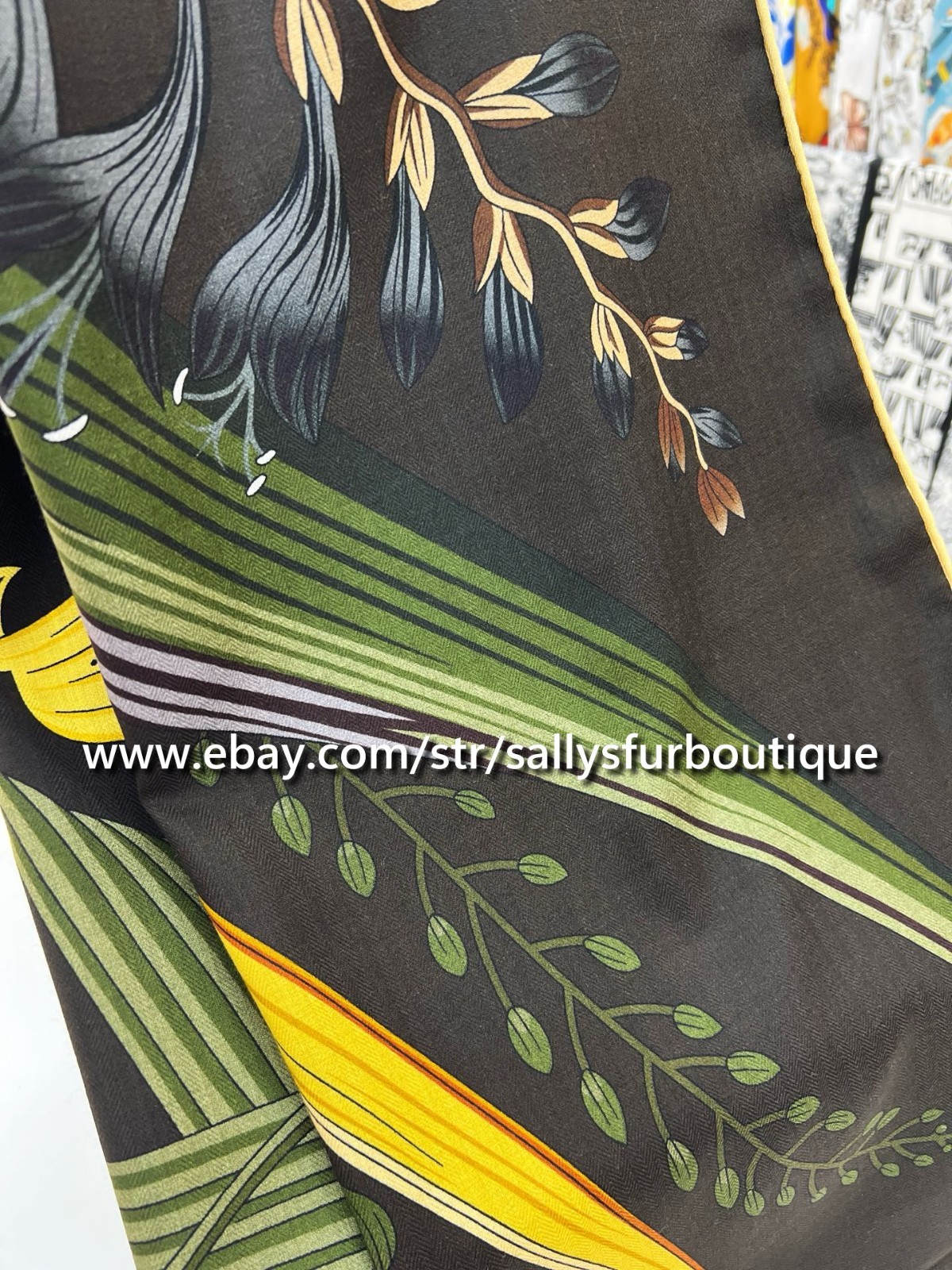 Sallys 70% Cashmere & 30% Silk Stole Flowers Print Double Face Scarf Shawl 53″