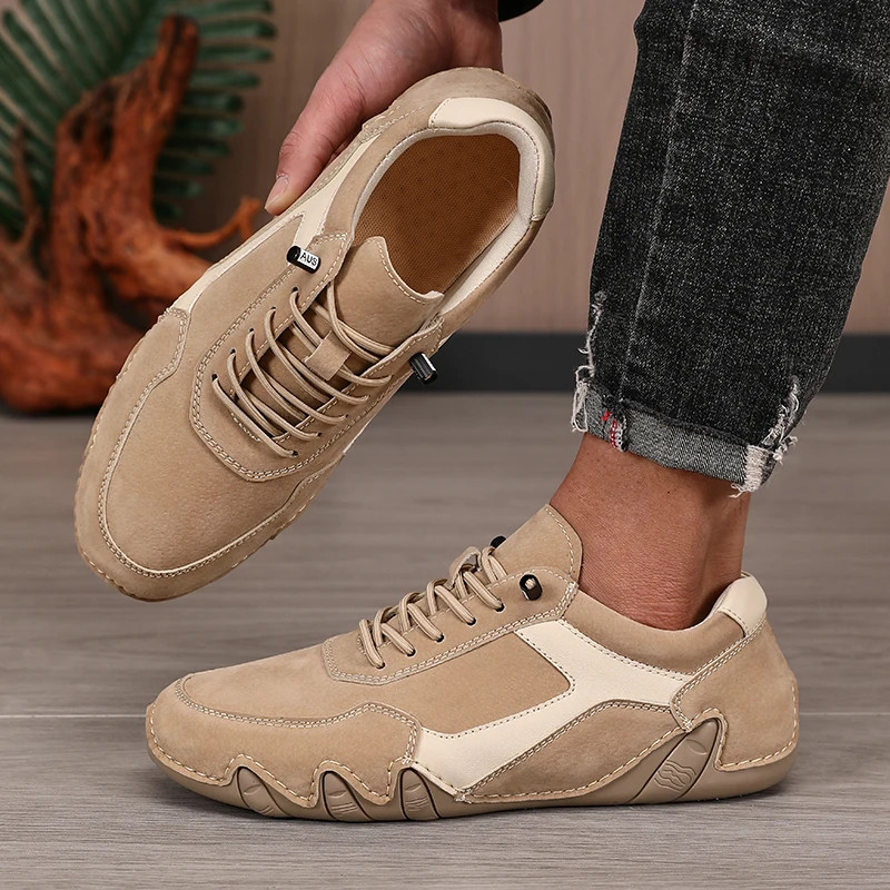Men Boots Durable Upper Cycling Walking Shoes Commuting Daily Wear Bare Sneakers