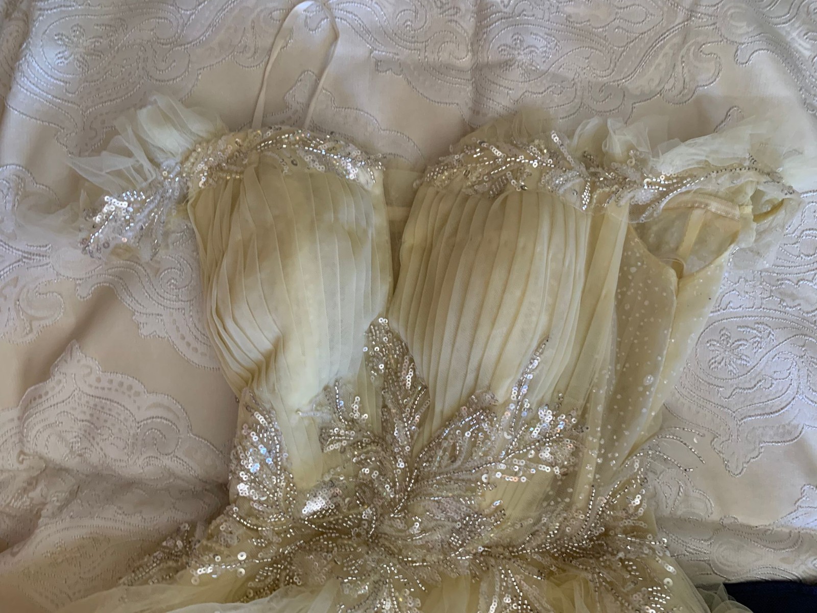 Luxury Yellow Ball Gown – Crystal Embroidered Formal Party Dress