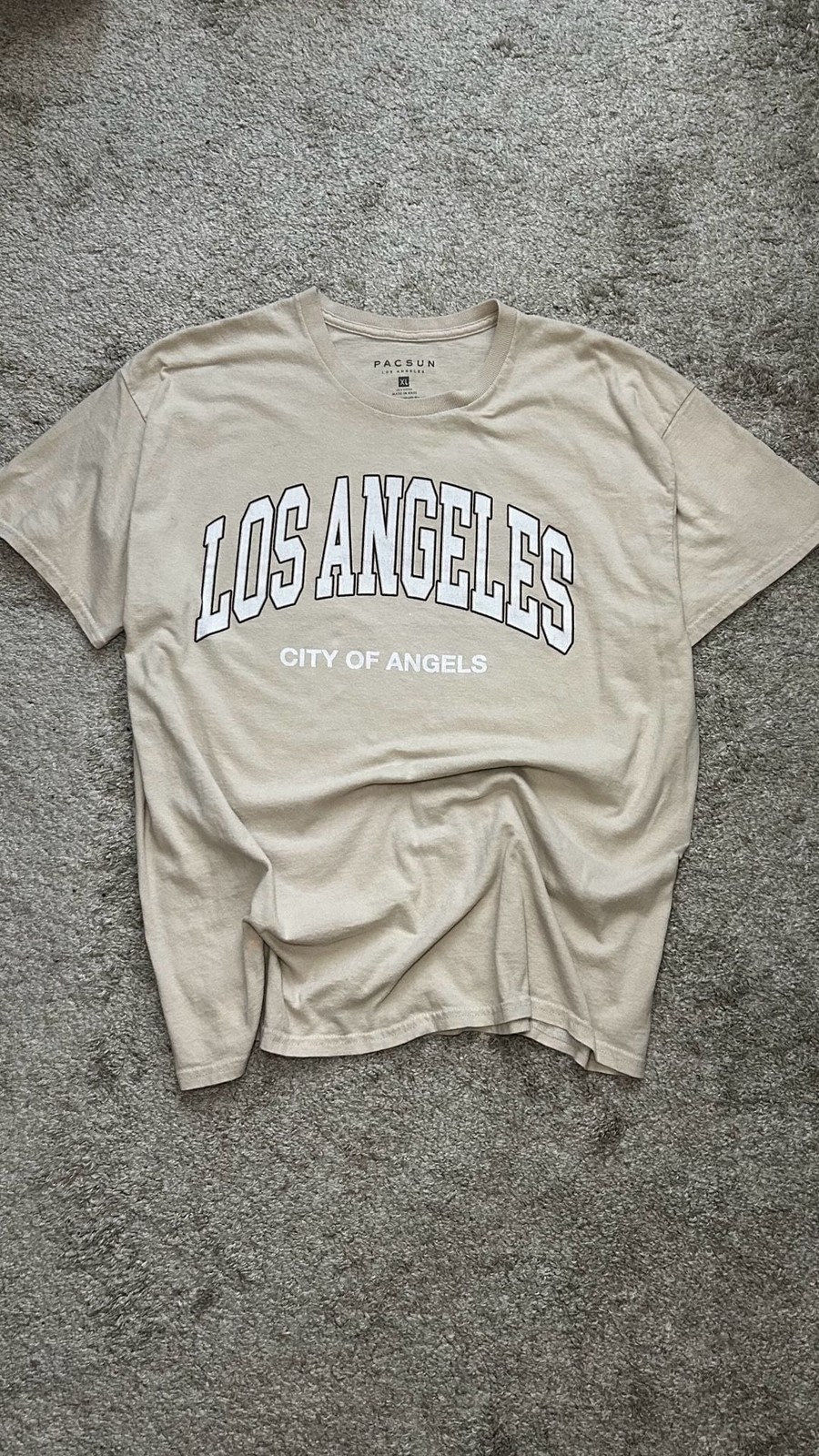 PacSun Beige Los Angeles City of Angels Graphic T-Shirt Size XL