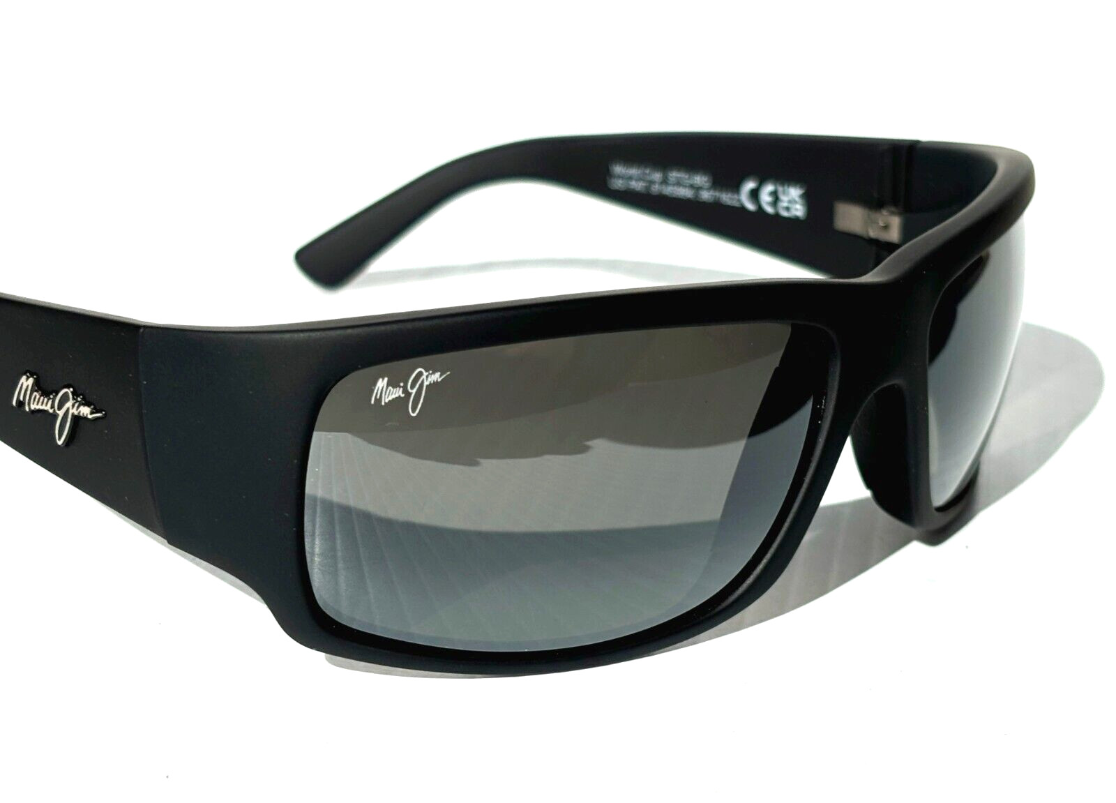 NEW Maui Jim WORLD CUP Matte Black Rubber POLARIZED Grey GLASS Sunglass 266-02MR