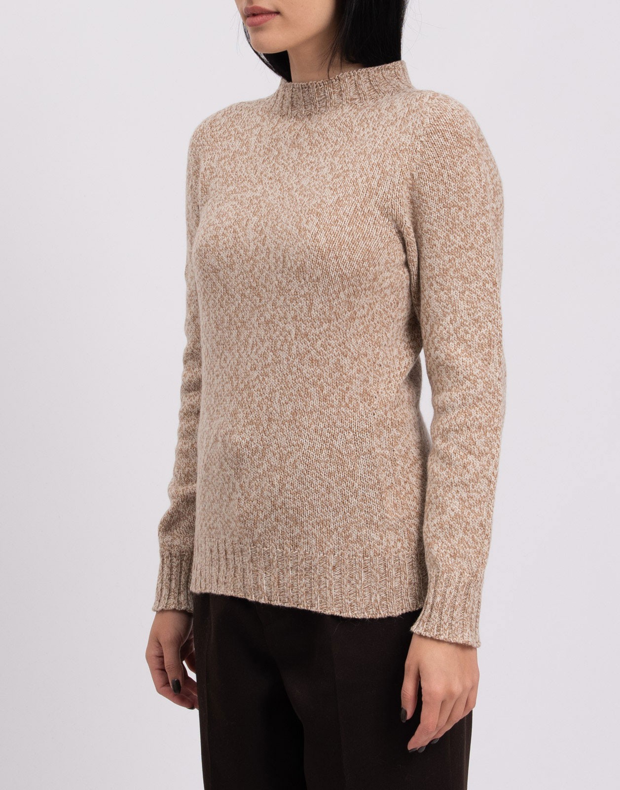 NWT $680 PIANURASTUDIO Cashmere Angora Wool Blend Sweater M Made in Italy Beige