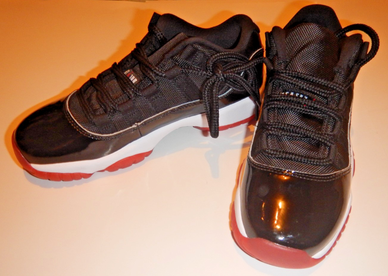 Air Jordan 11 Retro Low Bred GS Size 4.5Y New No Box Black Red White