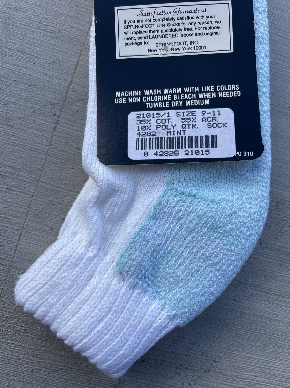 VTG Socks Acrylic Springfoot 9-11 NOS 90s Running Cushioned Quarter USA Low Cut.